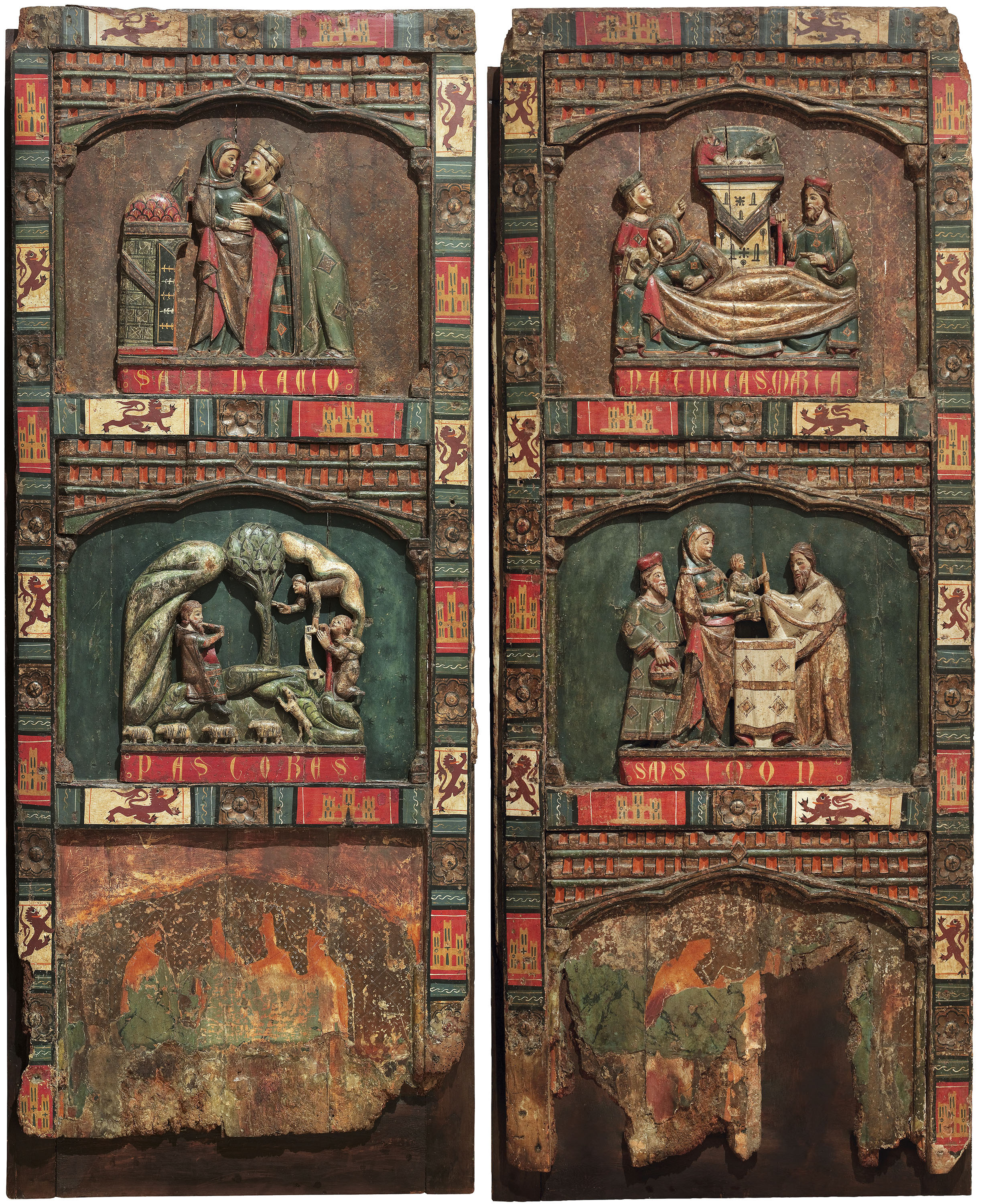 image for: Anònim. Castella - Taules d'un retaule de la infantesa de Crist - Segona meitat del segle XIII