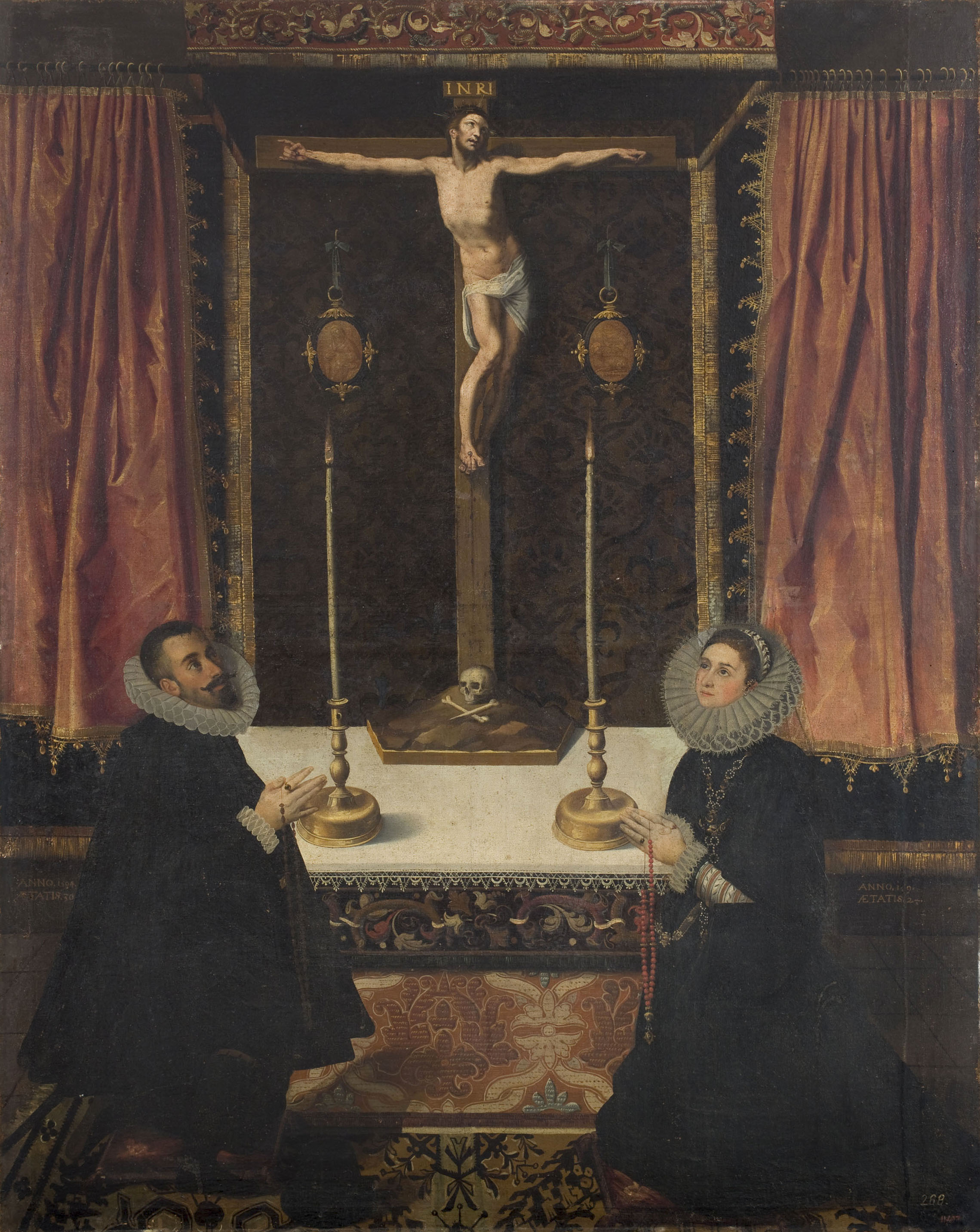 image for: Francisco Martínez, dit «el Jove» - Donants davant un Crist crucificat - 1594