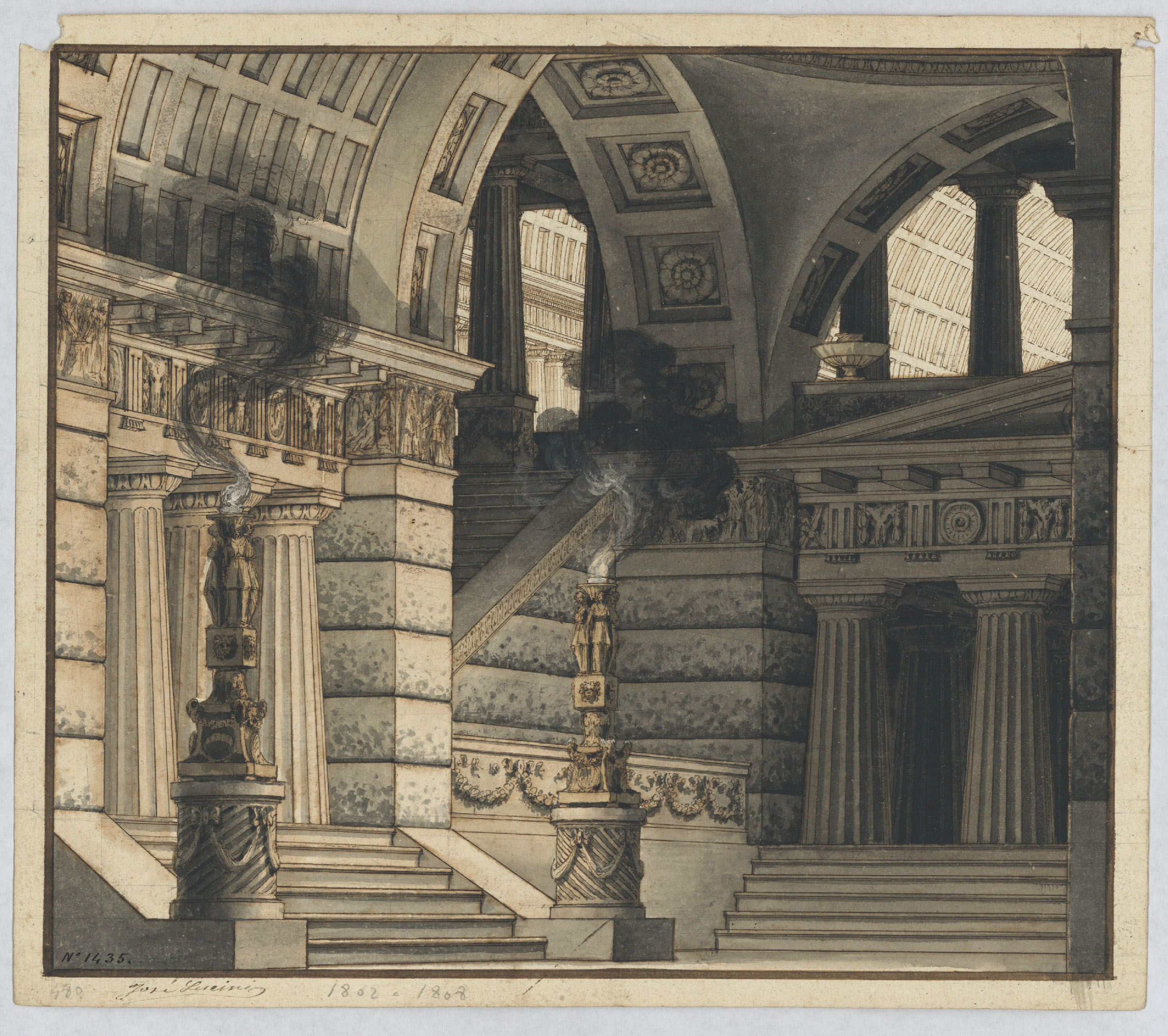 image for: Giuseppe Lucini - Vestíbul d'un palau romà (escenografia) - Cap a 1802-1808