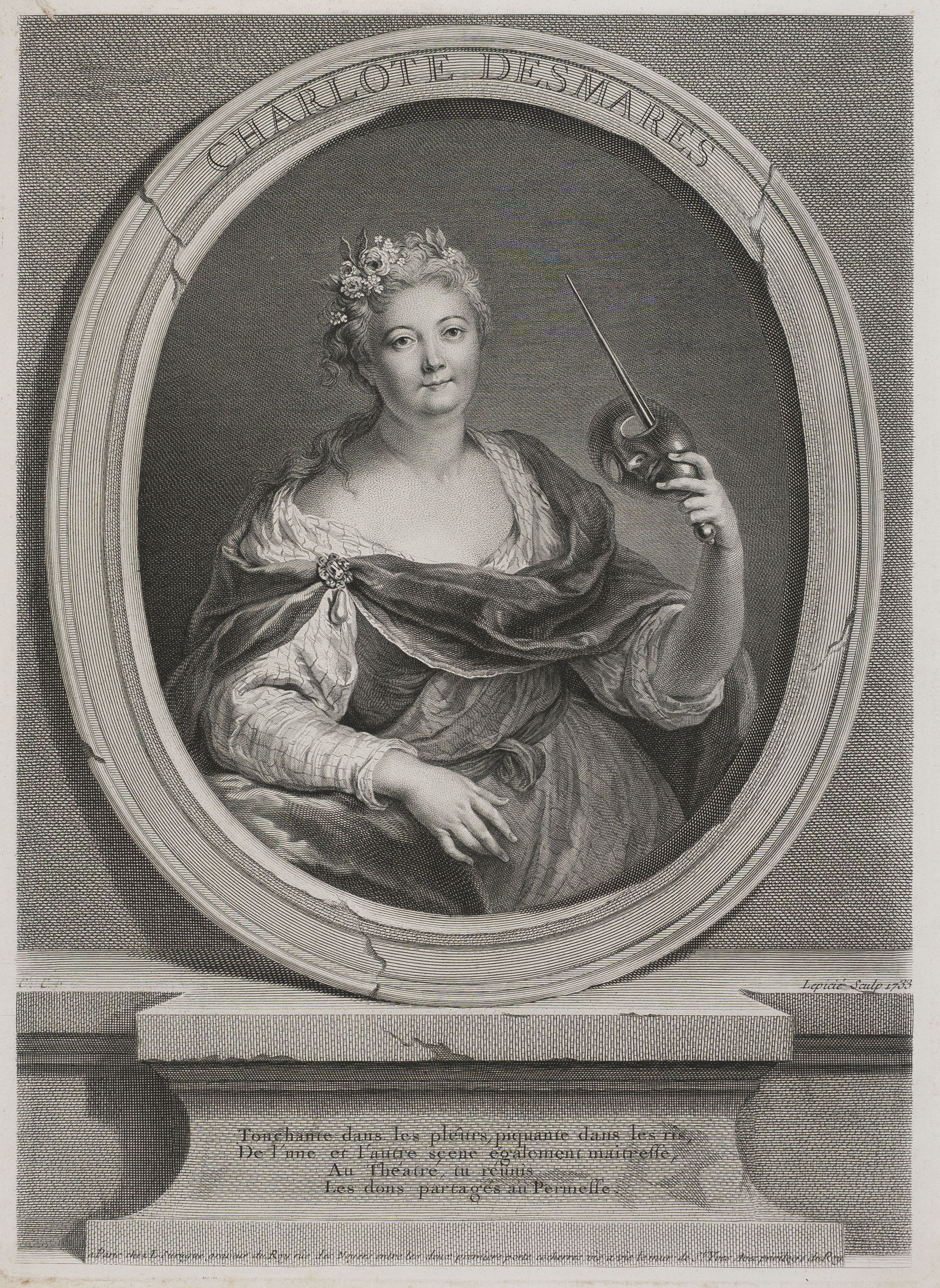 image for: François Bernard Lepicié - Retrat de Charlote Desmares - 1733