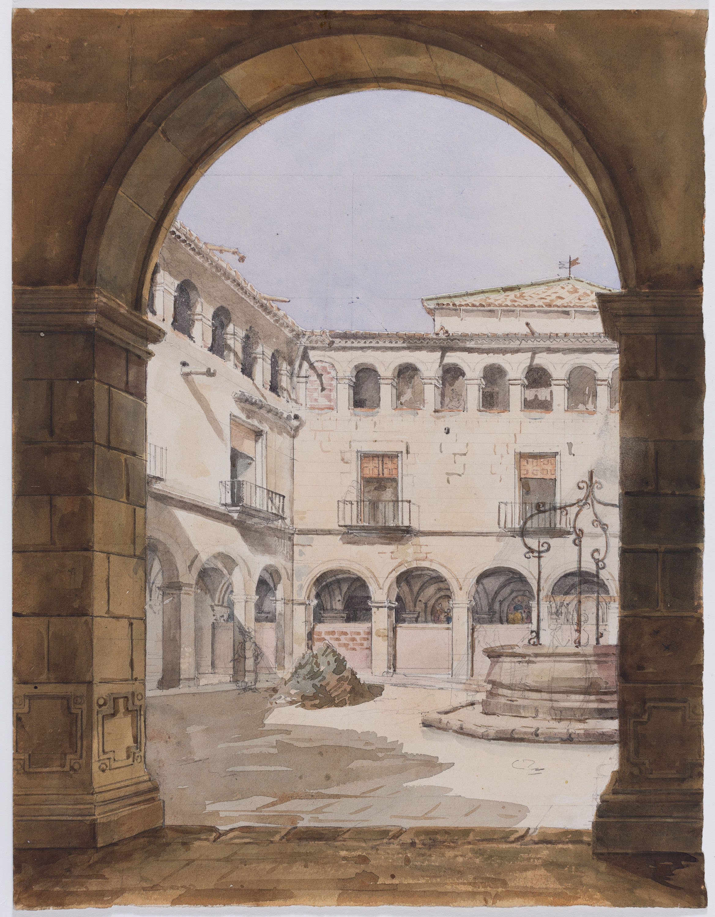 image for: Adolphe Hedwige Alphonse Delamare - Claustre del convent de Santa Mònica a Barcelona - Setembre de 1827