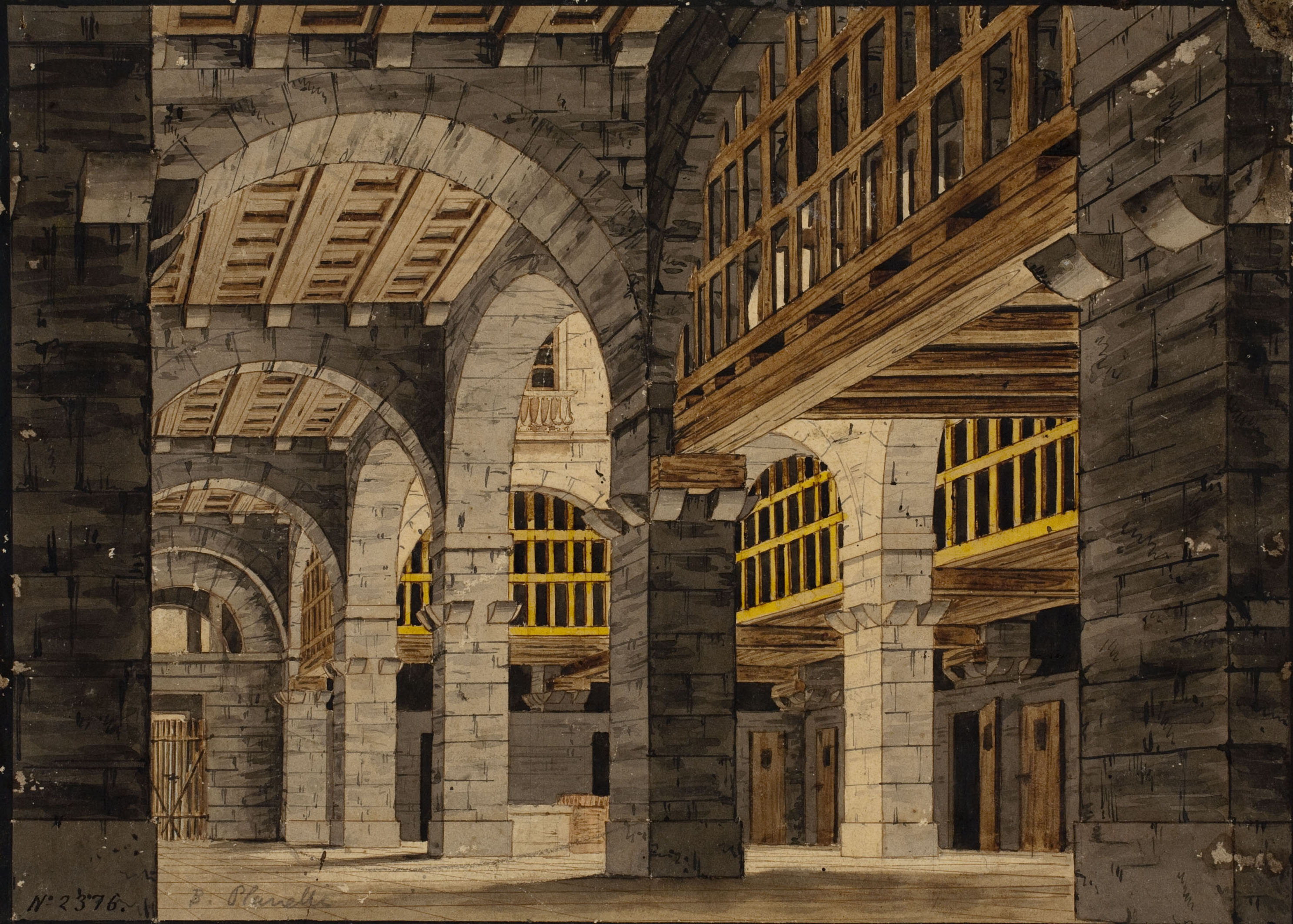 image for: Bonaventura Planella - Interior d'un manicomi (escenografia) - Cap a 1820-1830