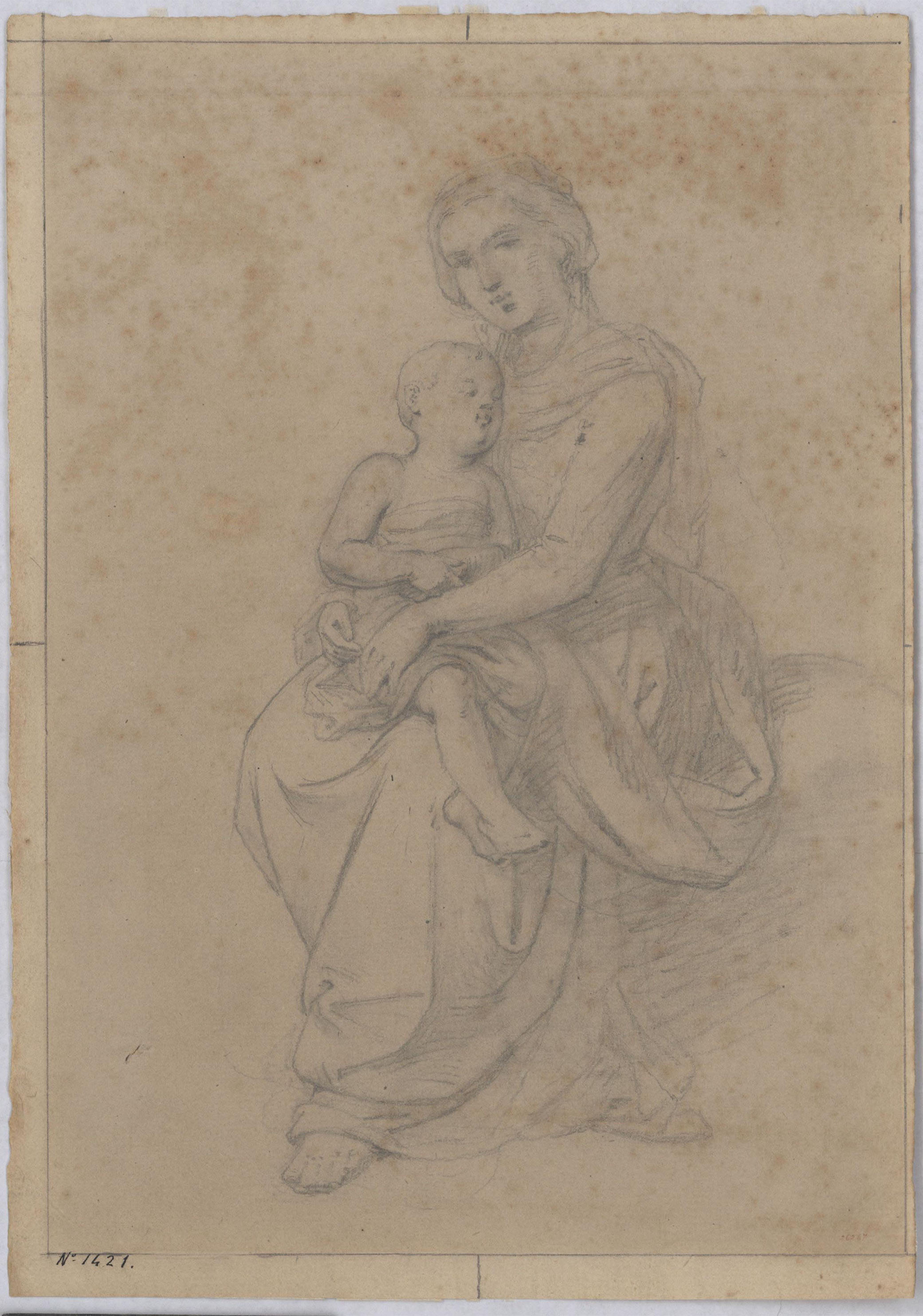 Claudi Lorenzale - Mare de Déu amb el Nen - Cap a 1850-1870 image for: Claudi Lorenzale - Mare de Déu amb el Nen - Cap a 1850-1870