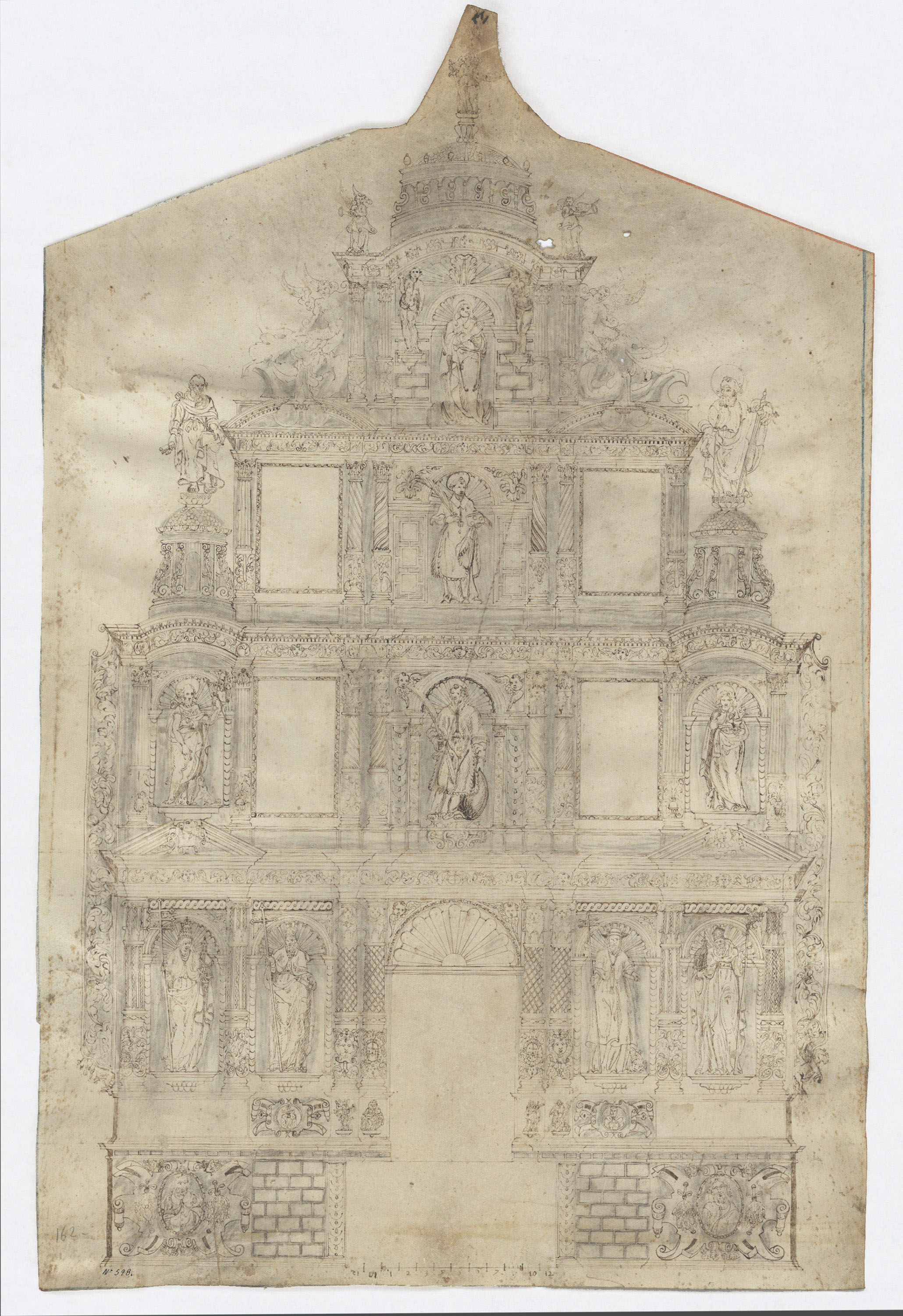 Anònim - Projecte de retaule - Primera meitat del segle XVII image for: Anònim - Projecte de retaule - Primera meitat del segle XVII