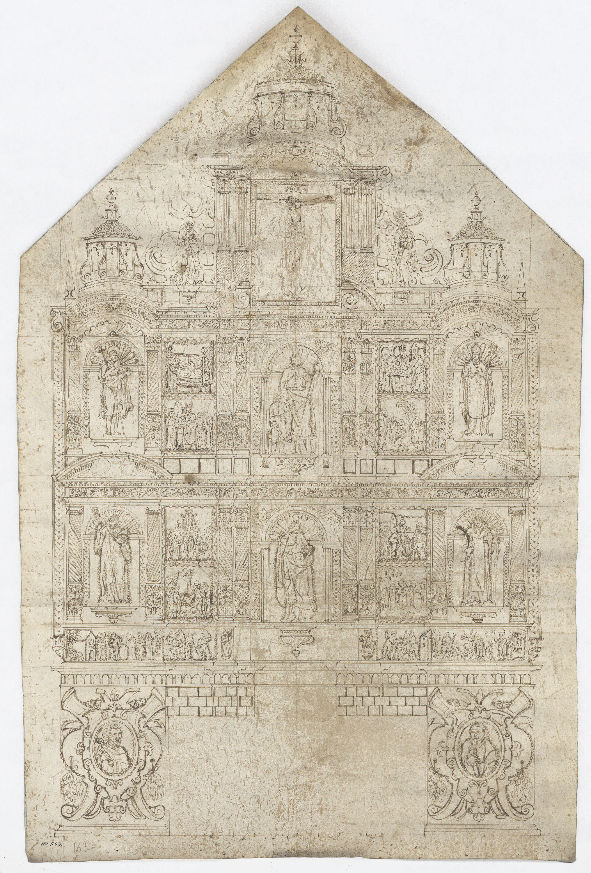 Anònim - Projecte de retaule - Primera meitat del segle XVII image for: Anònim - Projecte de retaule - Primera meitat del segle XVII