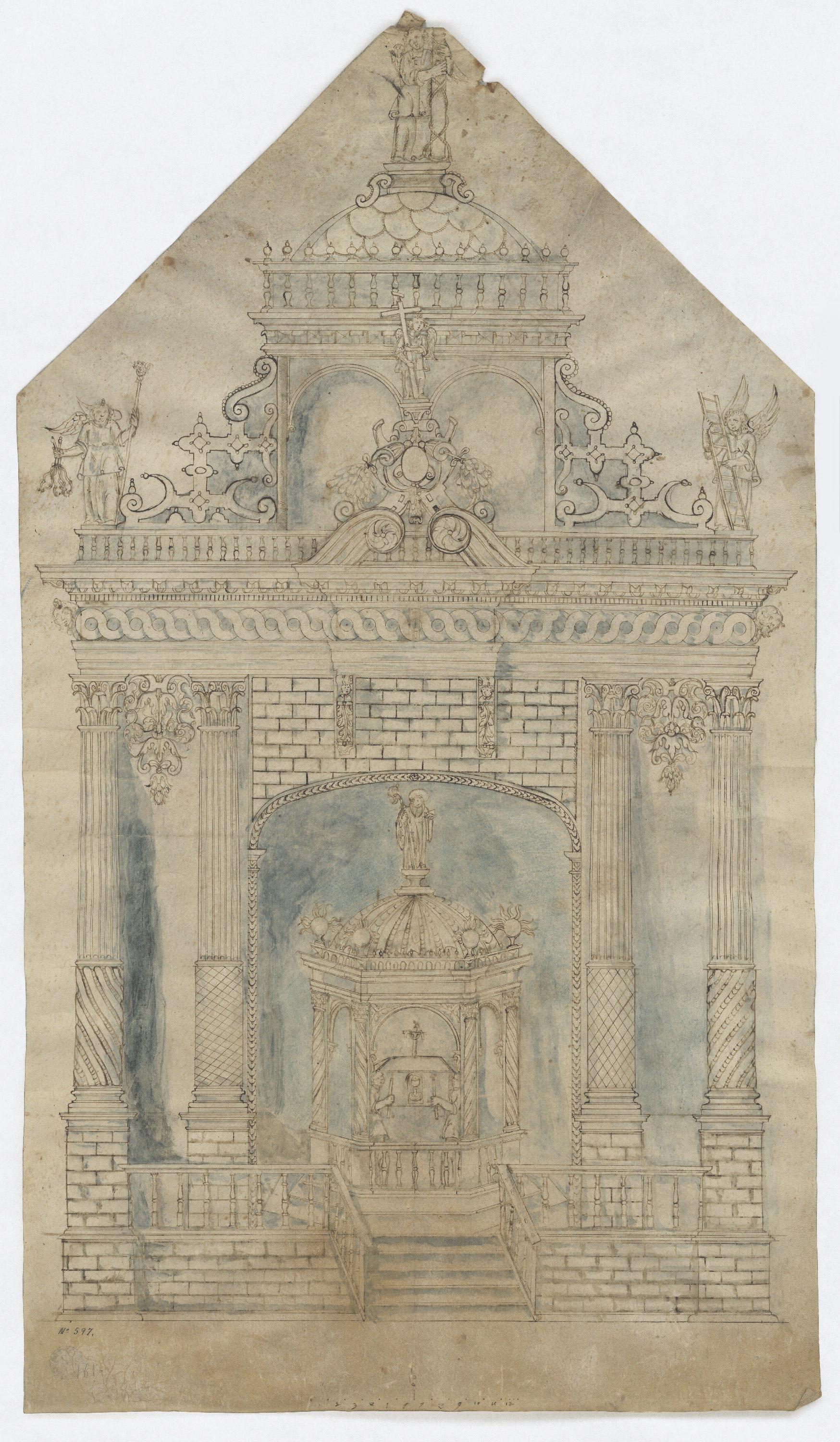 image for: Anònim - Projecte de retaule - Primera meitat del segle XVII
