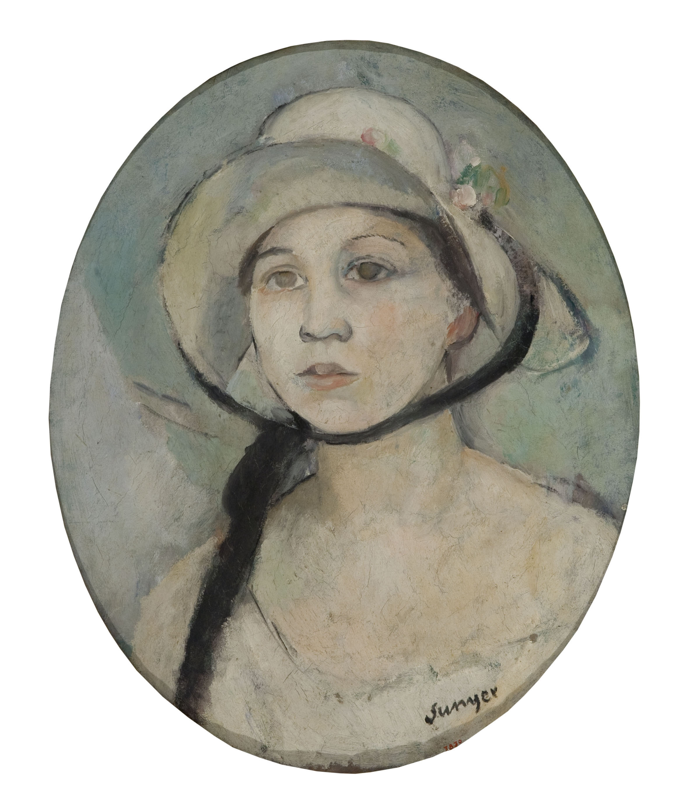 image for: Joaquim Sunyer - La noia del barret - Cap a 1917