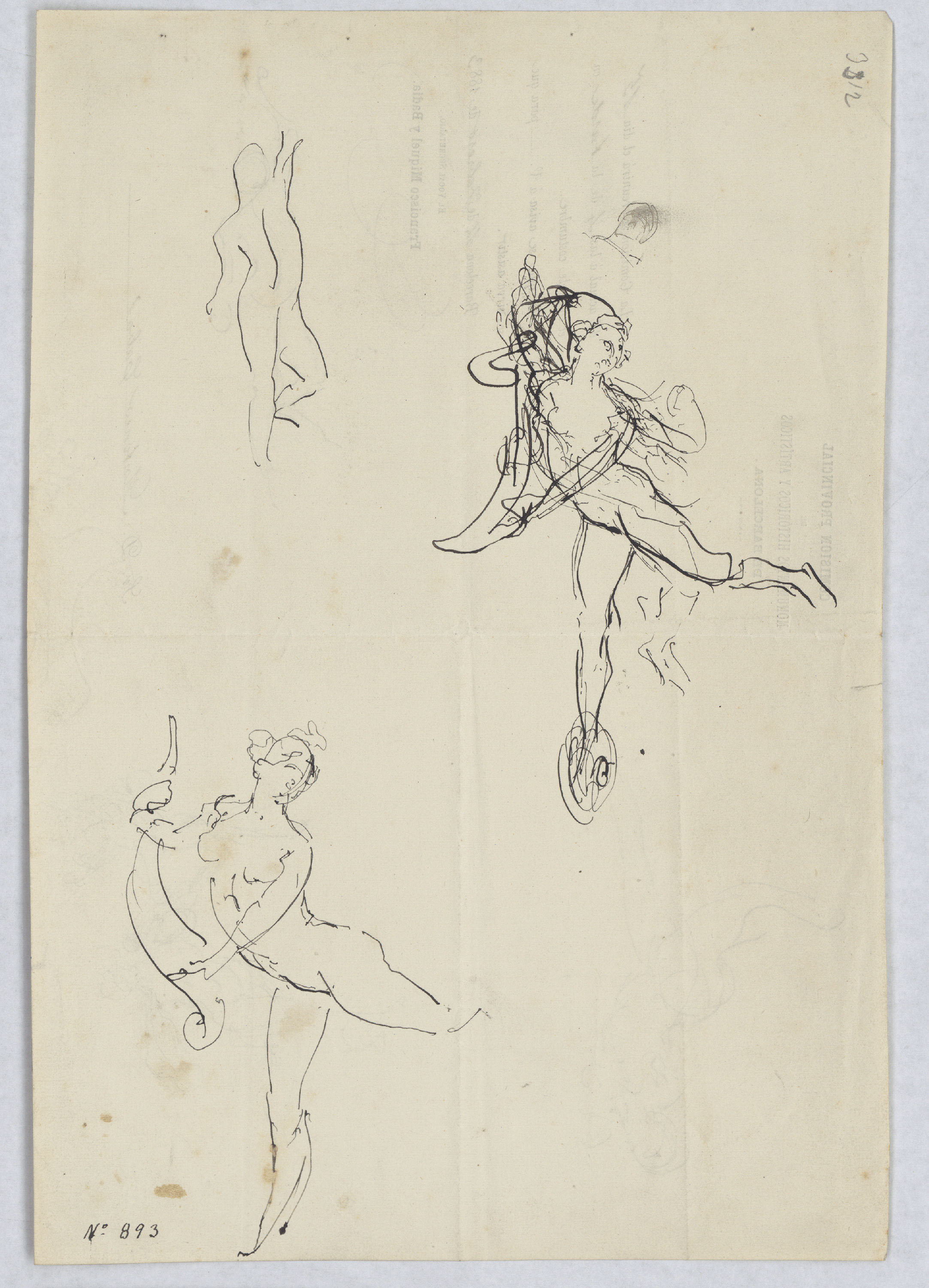 image for: Antoni Caba - Apunts de figures al·legòriques (anvers) / Apunts de figures al·legòriques (revers) - Cap a 1883