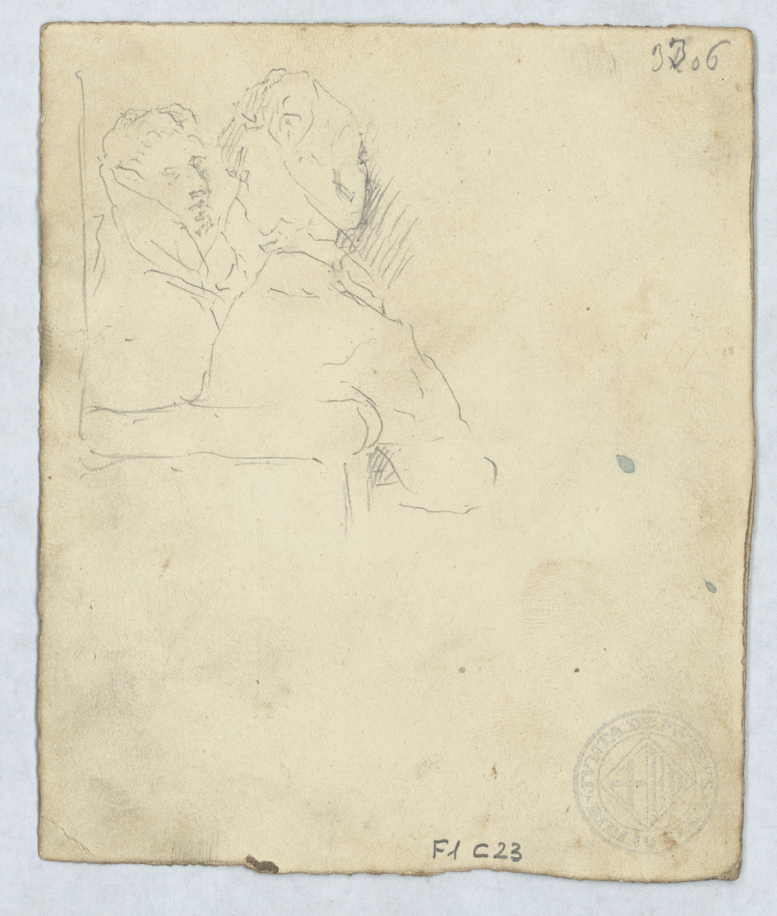 image for: Antoni Caba - Apunts de figures (anvers) / Apunt de figures (revers) - Cap a 1860-1870 [1]