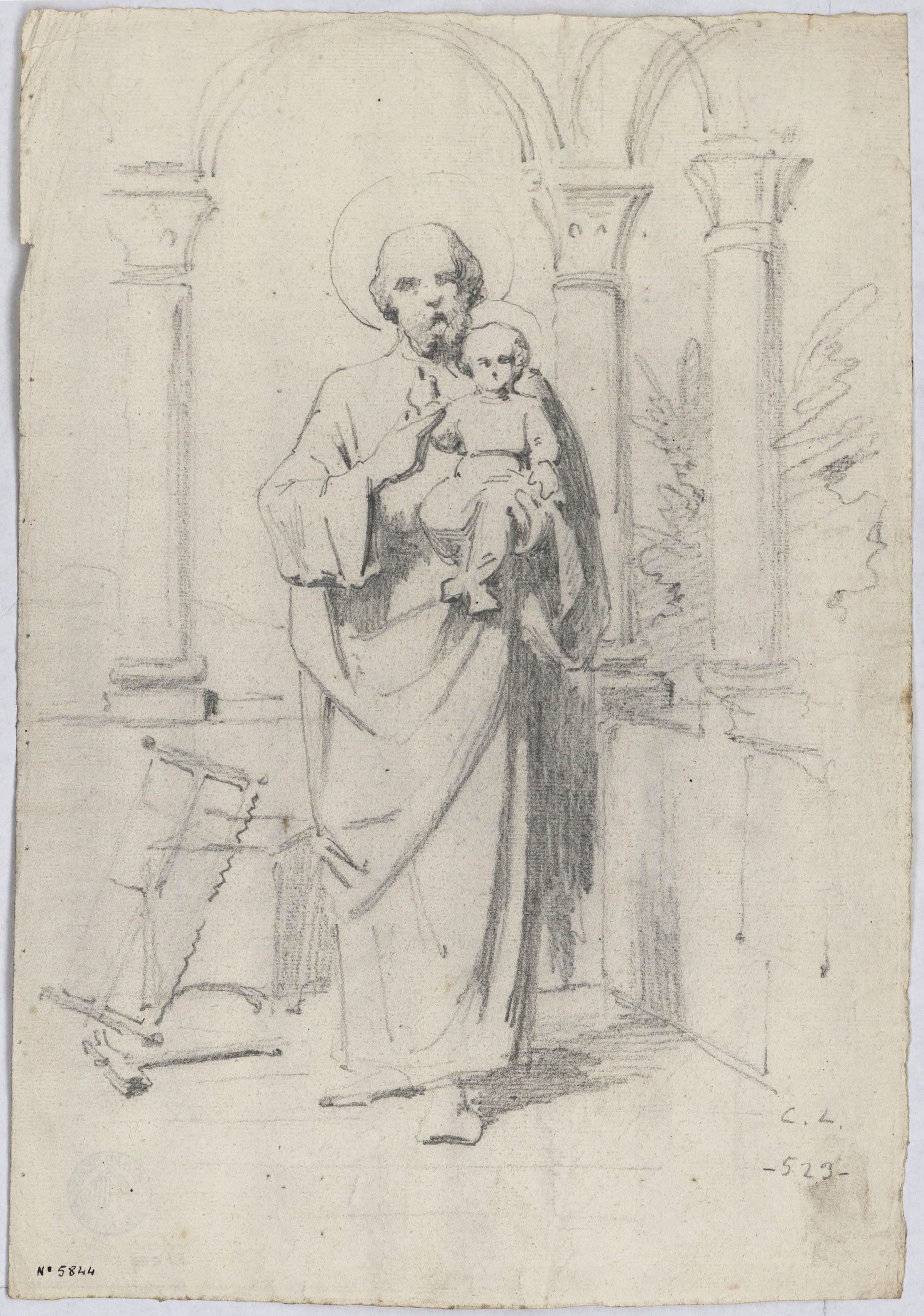 image for: Claudi Lorenzale - Sant Josep i el nen Jesús a la fusteria - Cap a 1850-1870