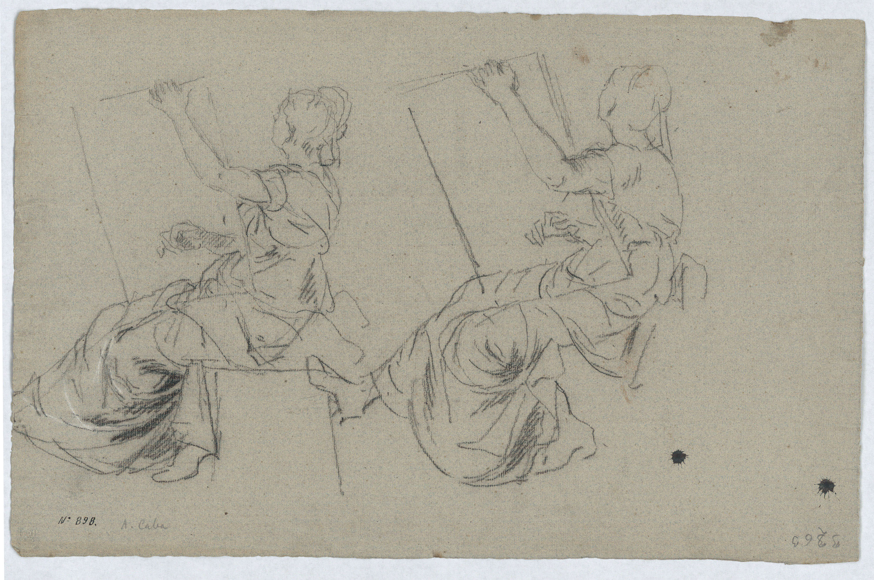 image for: Antoni Caba - Estudi de figures al·legòriques per a la pintura «La Pau» - Cap a 1876