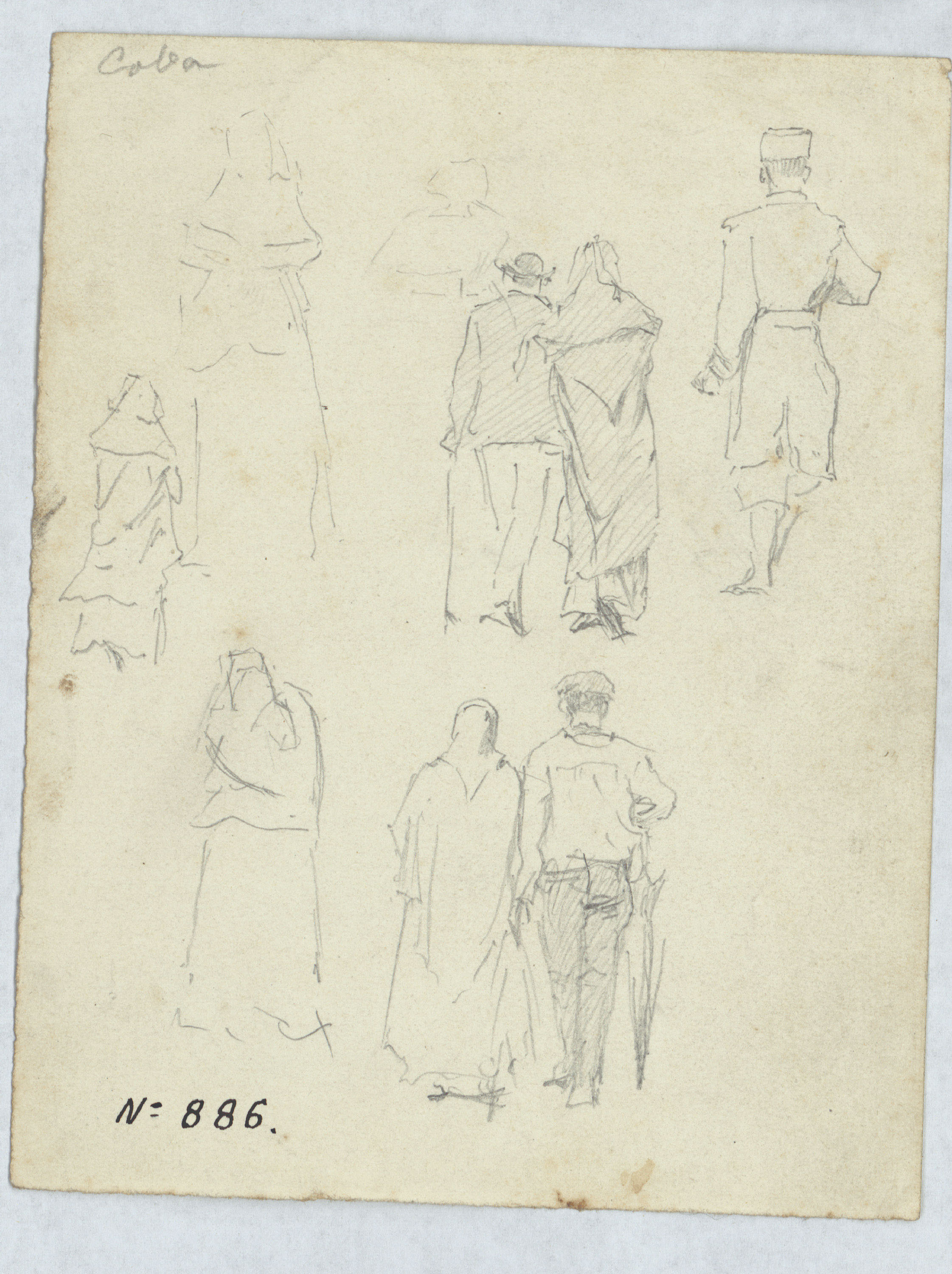 Antoni Caba - Apunts de figures (anvers) / Apunt de figures (revers) - Cap a 1860-1870 image for: Antoni Caba - Apunts de figures (anvers) / Apunt de figures (revers) - Cap a 1860-1870
