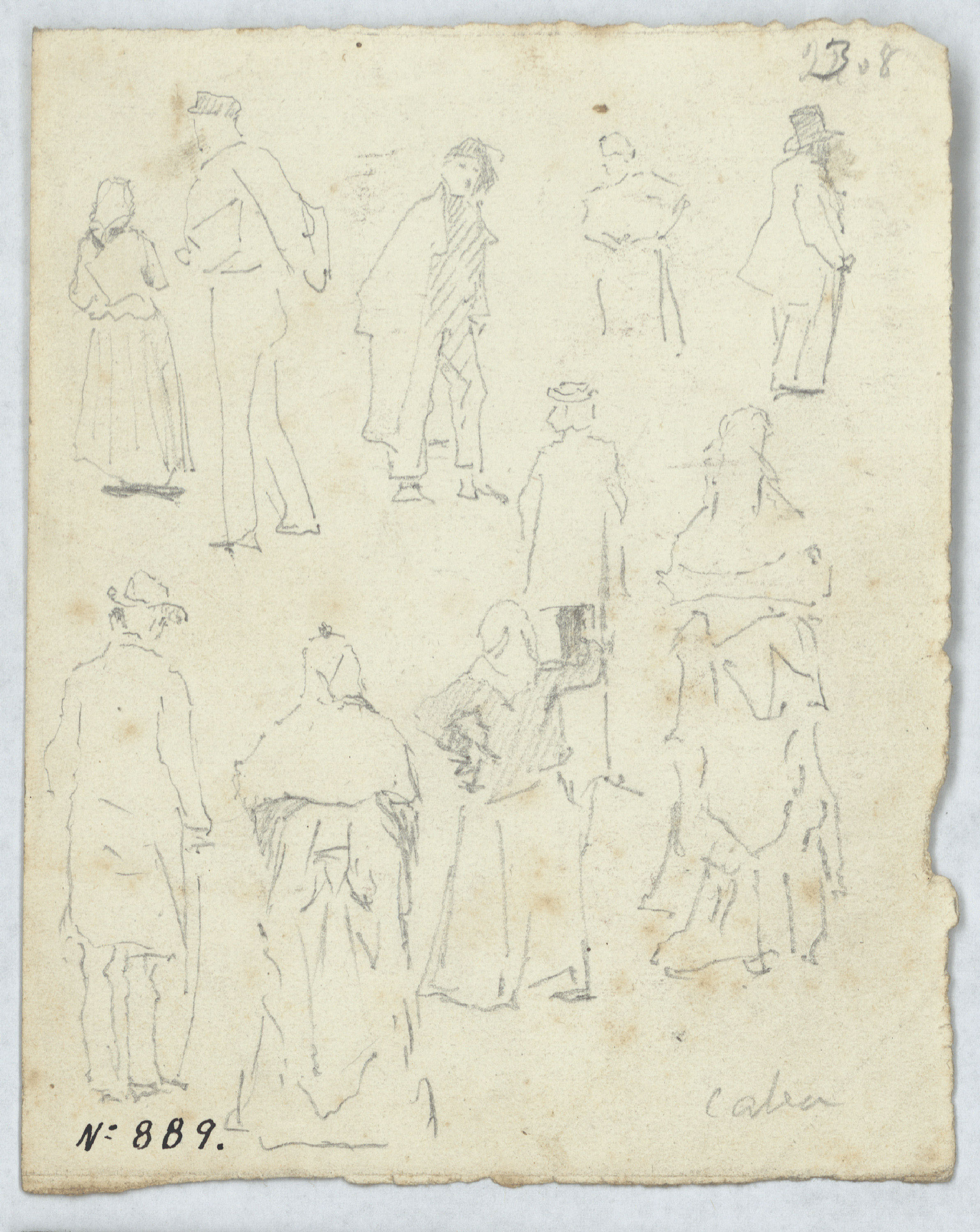 Antoni Caba - Apunts de figures (anvers) / Croquis de figures (revers) - Cap a 1860-1870 image for: Antoni Caba - Apunts de figures (anvers) / Croquis de figures (revers) - Cap a 1860-1870