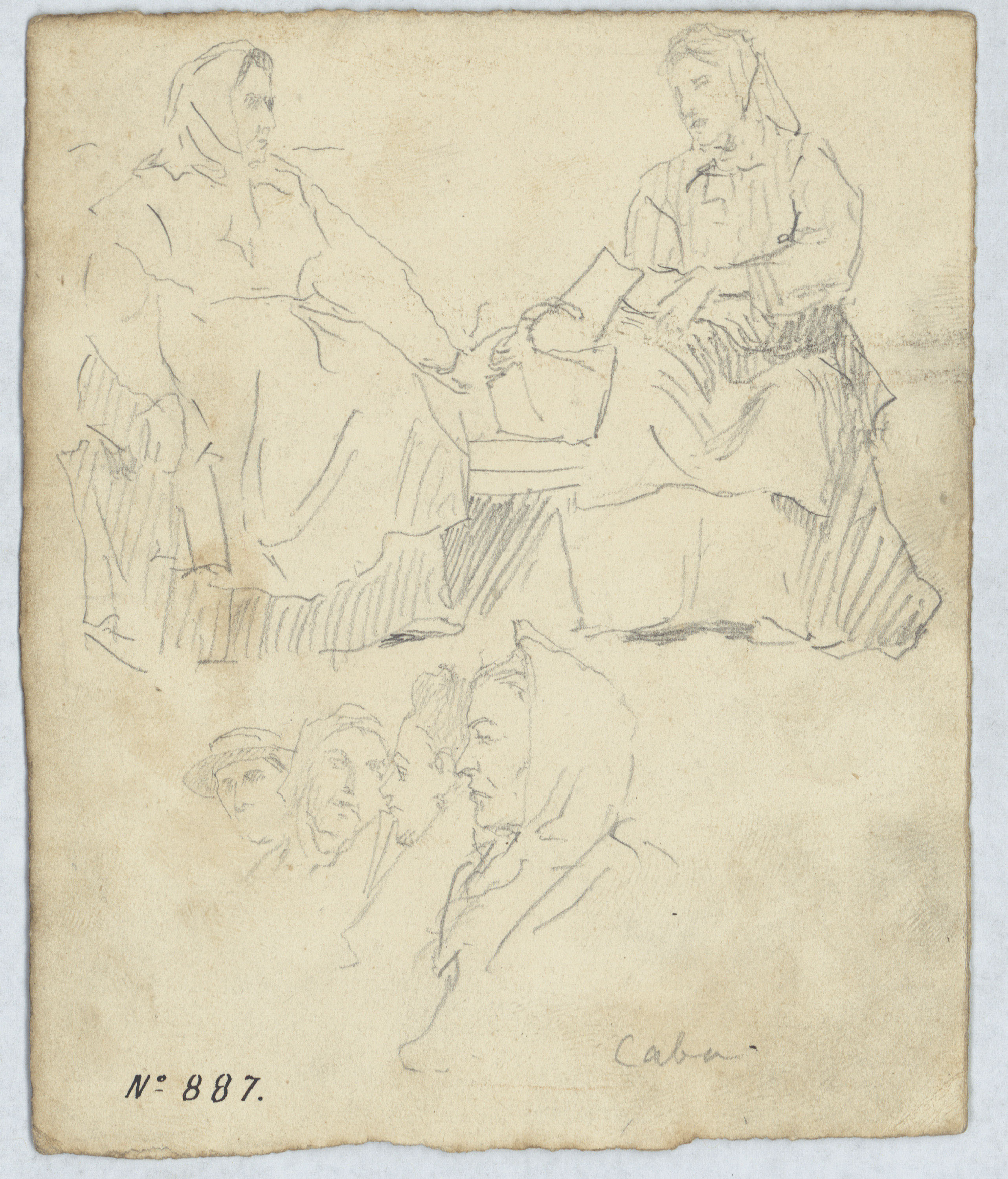 image for: Antoni Caba - Apunts de figures (anvers) / Apunt de figures (revers) - Cap a 1860-1870