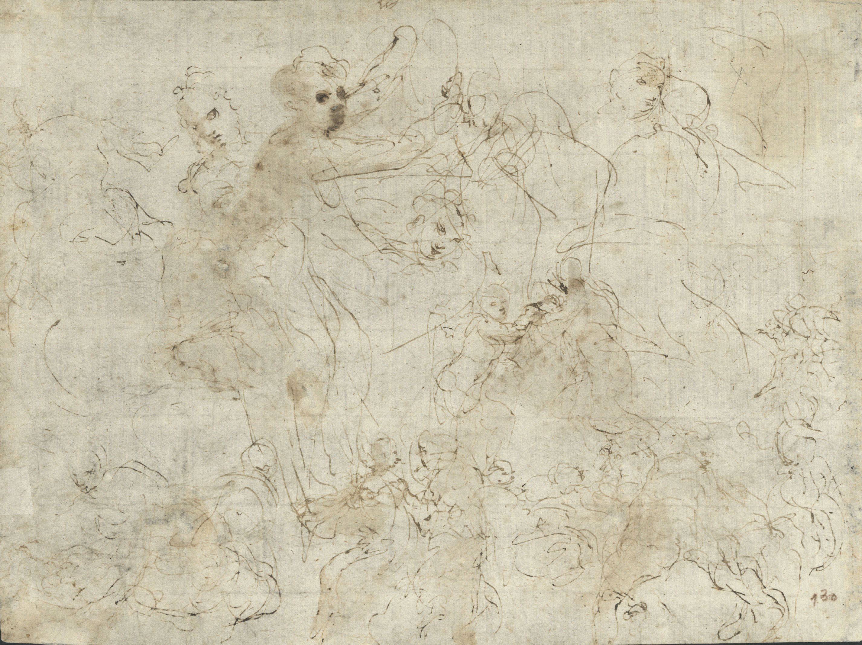 image for: Taddeo Zuccaro - Apunts de figura (anvers) / Esbossos de figures (revers) - 1550 [1]