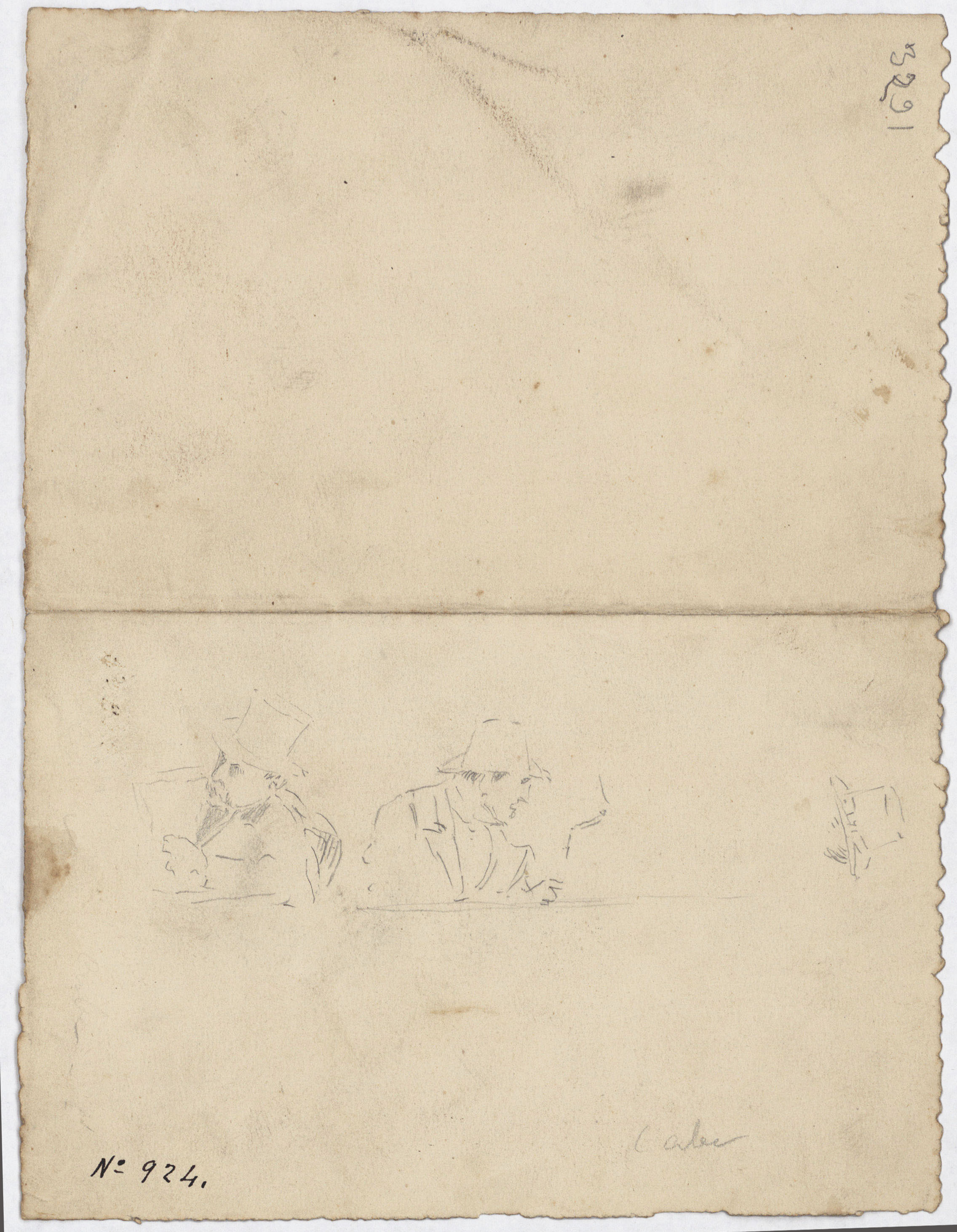 Antoni Caba - Apunts de figures (anvers) / Croquis de figures i figura de torero (revers) - Cap a 1860-1870 image for: Antoni Caba - Apunts de figures (anvers) / Croquis de figures i figura de torero (revers) - Cap a 1860-1870