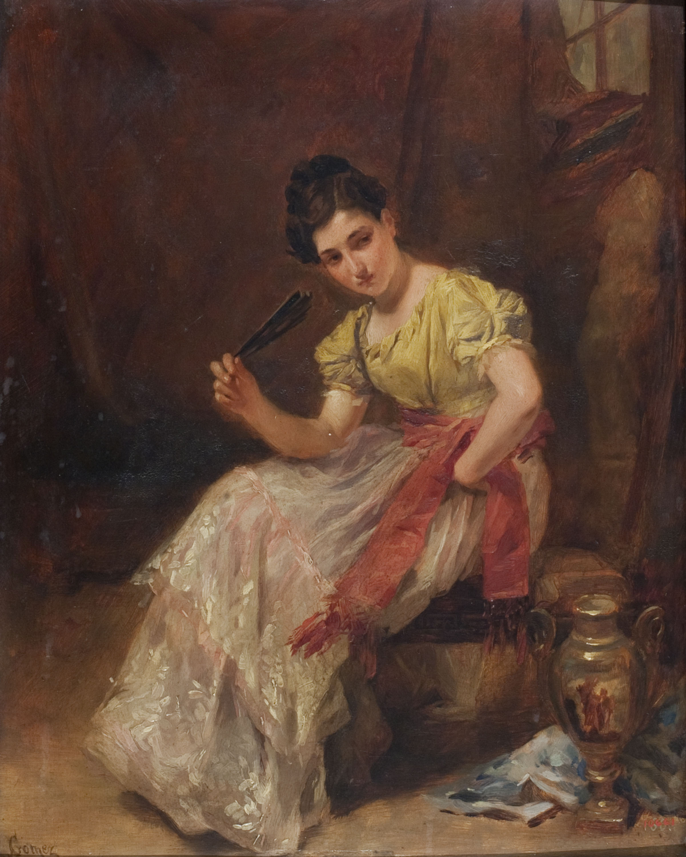 image for: Simó Gómez - La dona del ventall - Cap a 1874