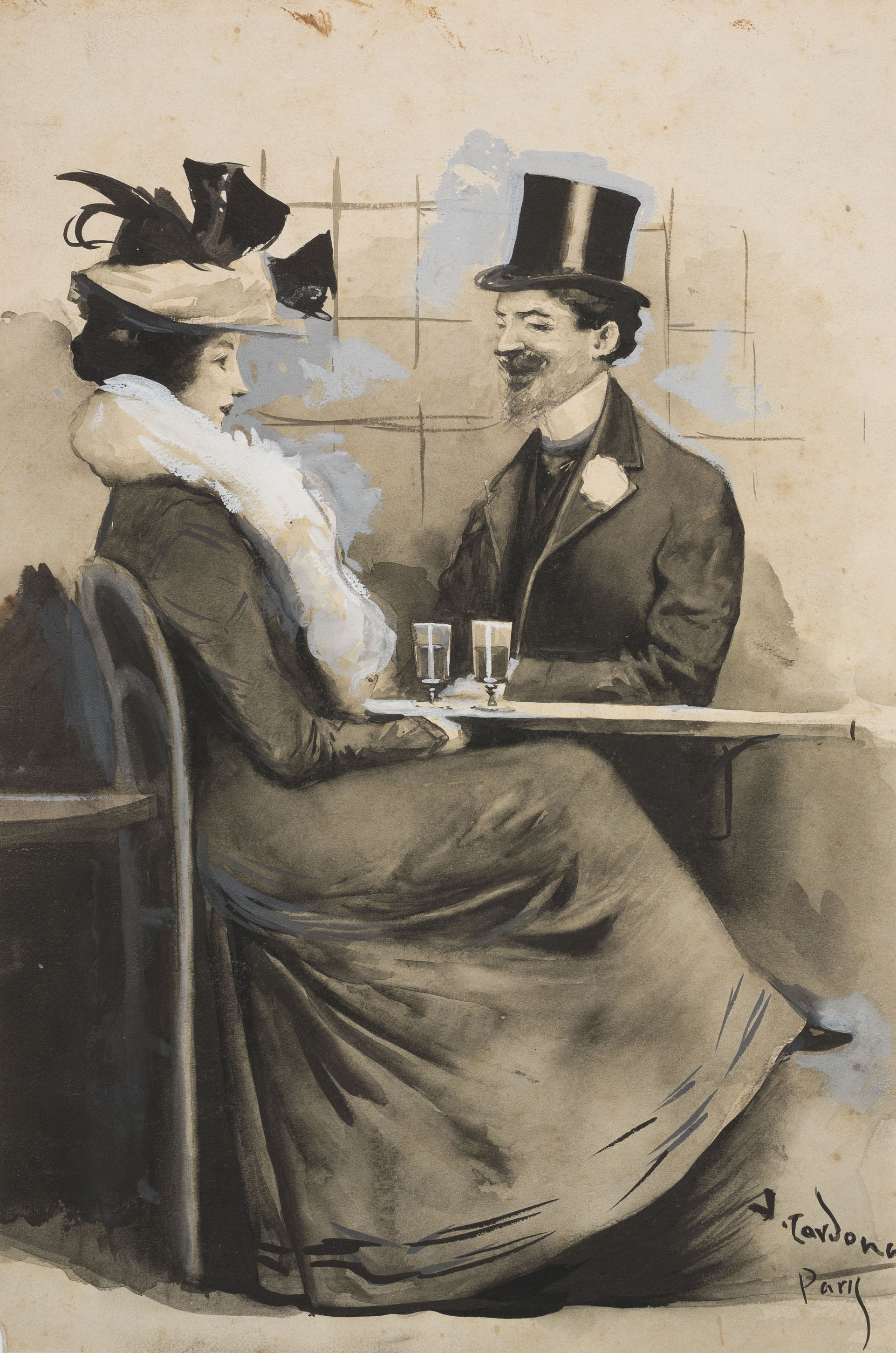 Joan Cardona - «Prenent l'aperitiu» - Cap a 1903 image for: Joan Cardona - «Prenent l'aperitiu» - Cap a 1903