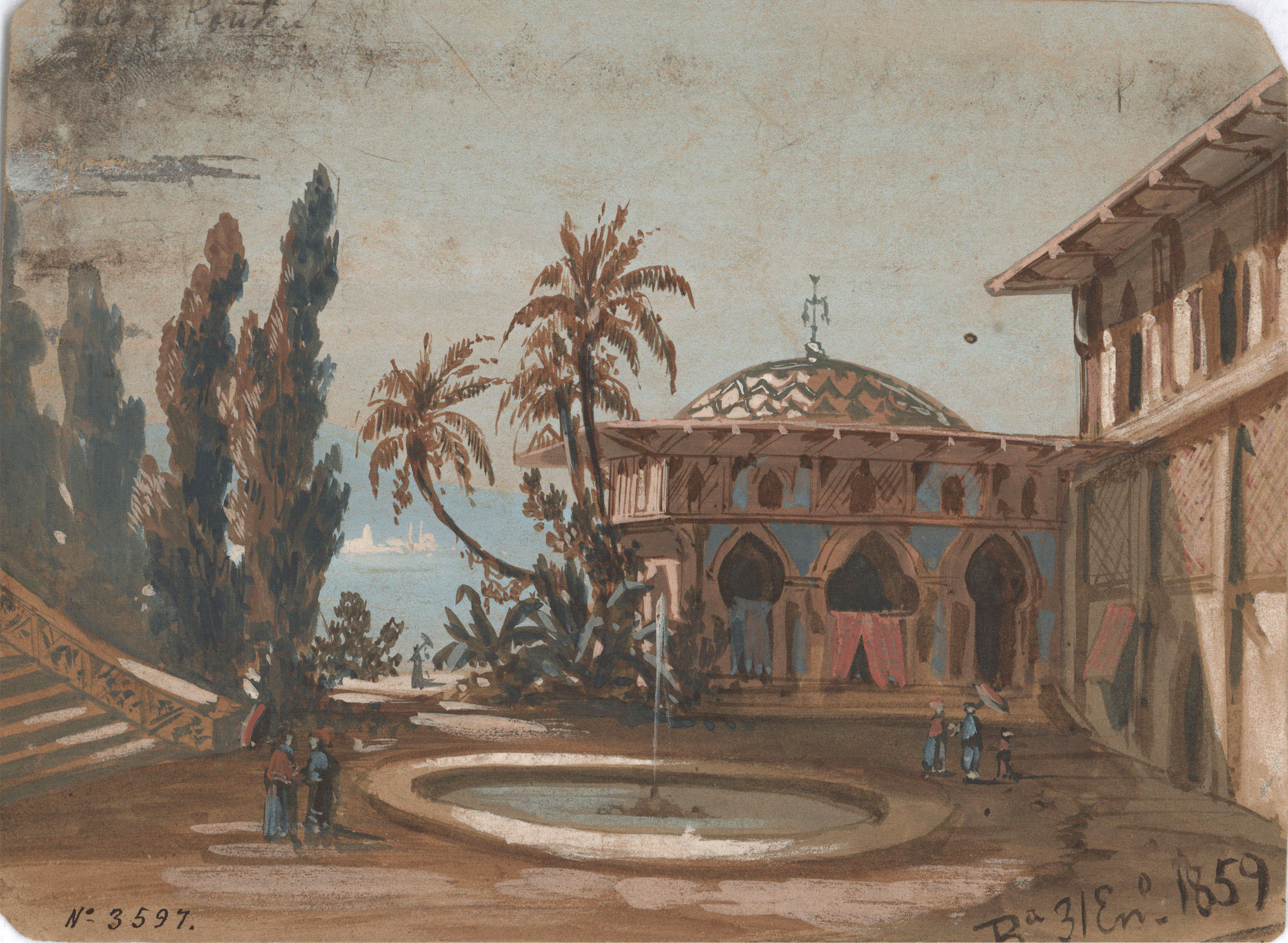 image for: Francesc Soler Rovirosa - Jardí d'un pavelló turc (escenografia) - 31 de gener de 1859