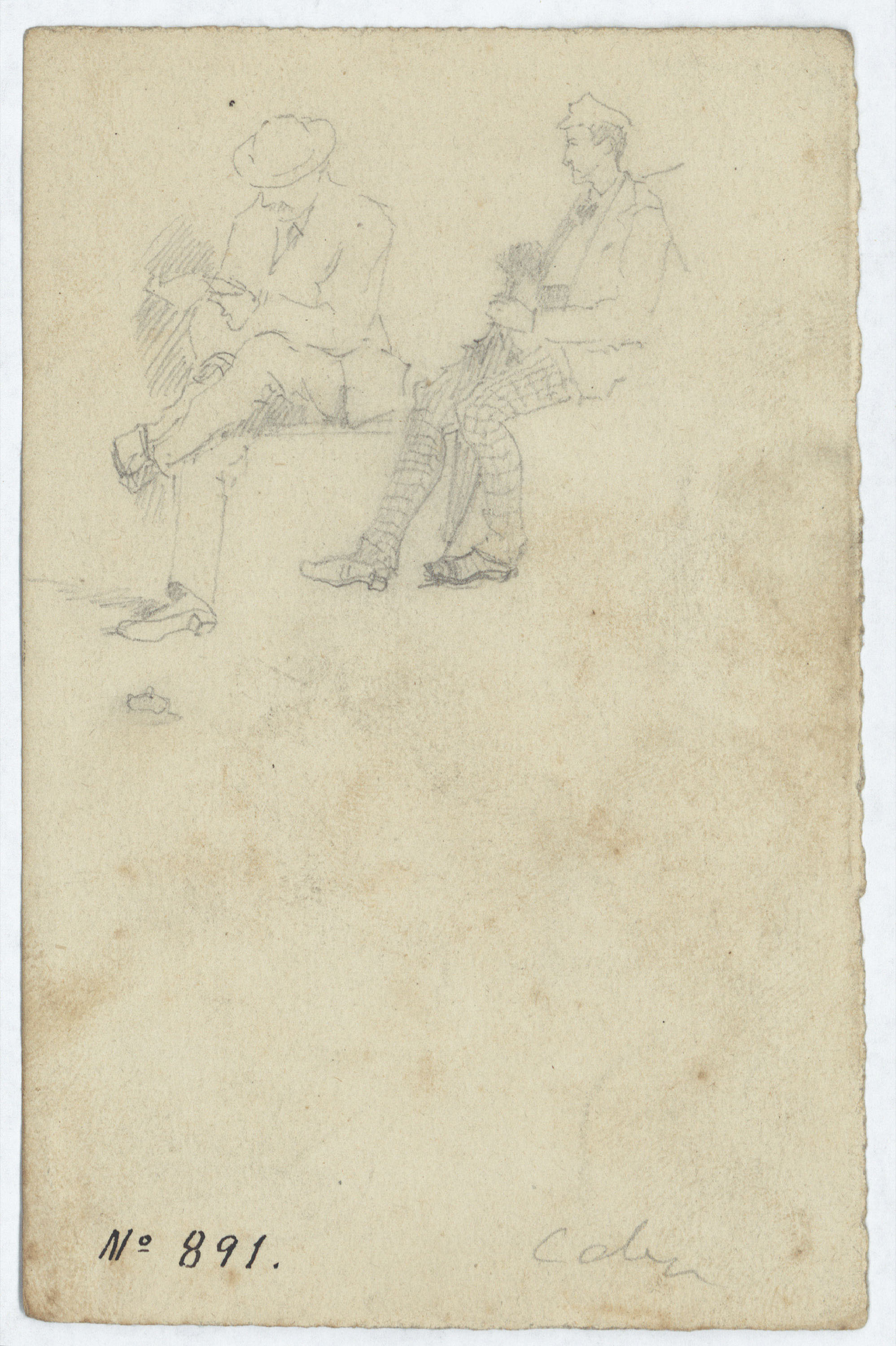 image for: Antoni Caba - Apunt de figures masculines - Cap a 1860-1870