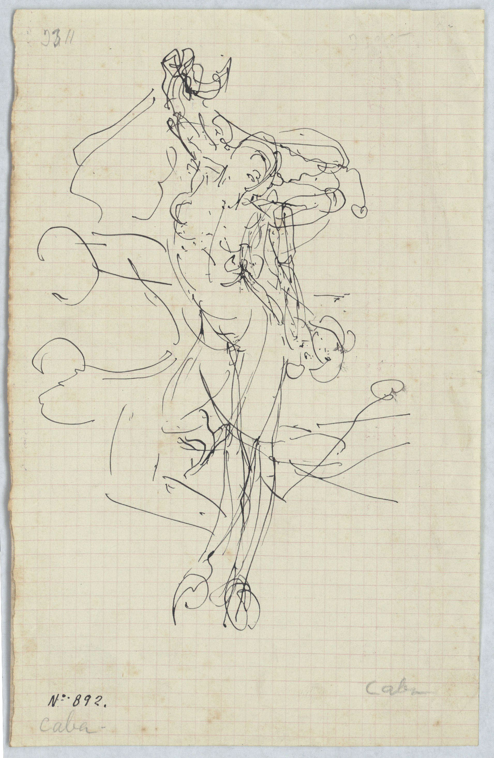 image for: Antoni Caba - Apunt de figura al·legòrica - Cap a 1883