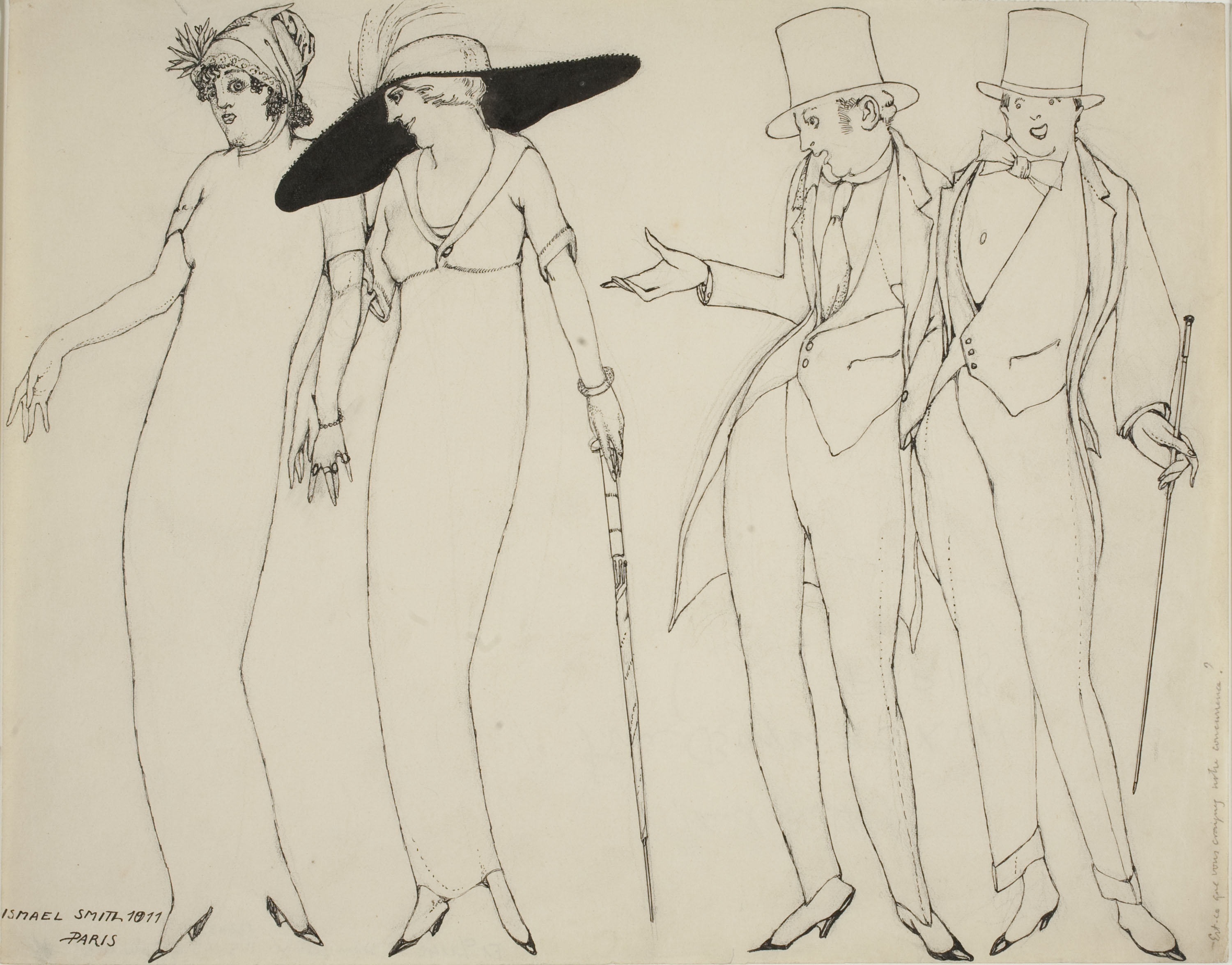 image for: Ismael Smith - Escena galant. Il·lustració satírica - 1911