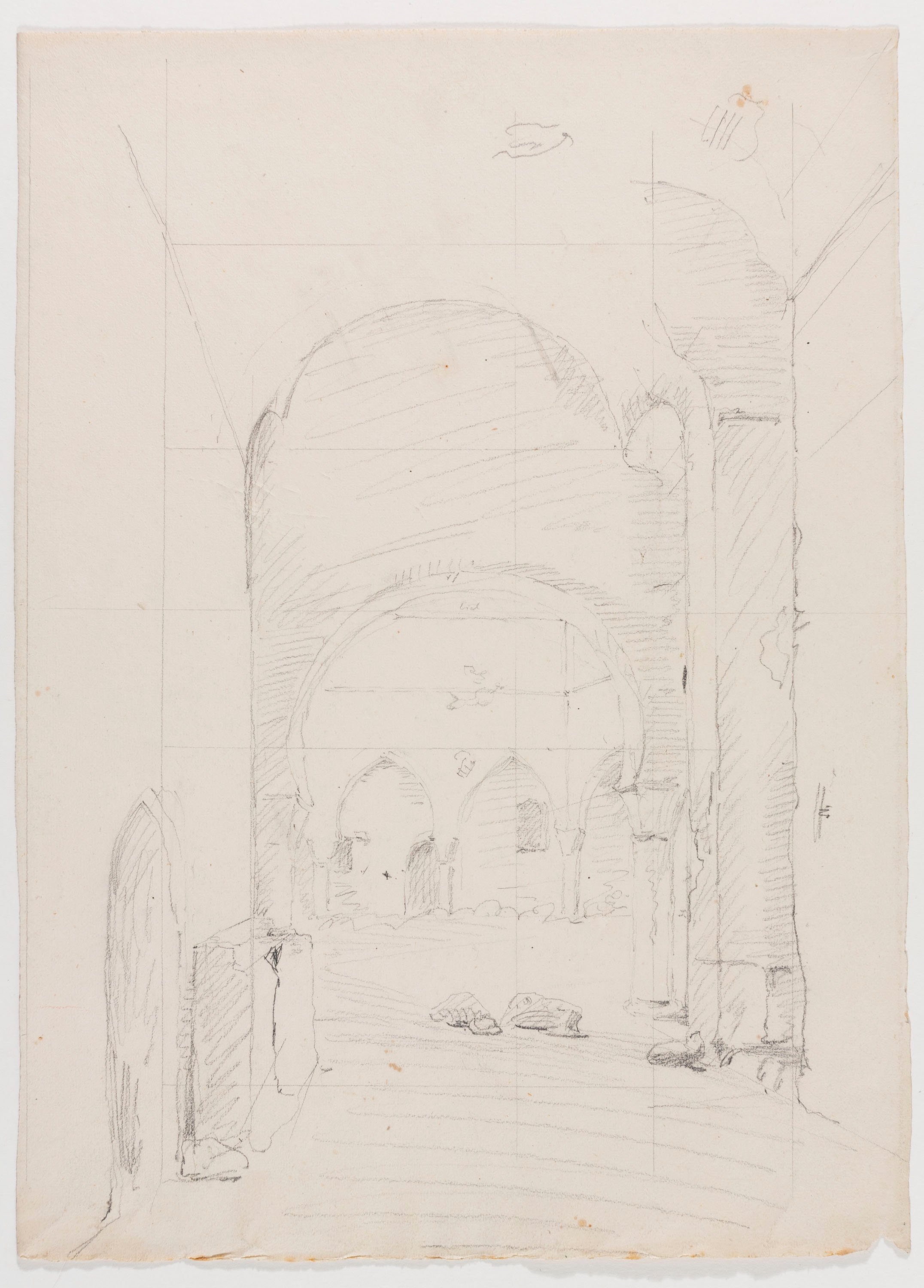 image for: Adolphe Hedwige Alphonse Delamare - Arcades i pati islàmic (Algèria?) - 26 d’agost de 1834