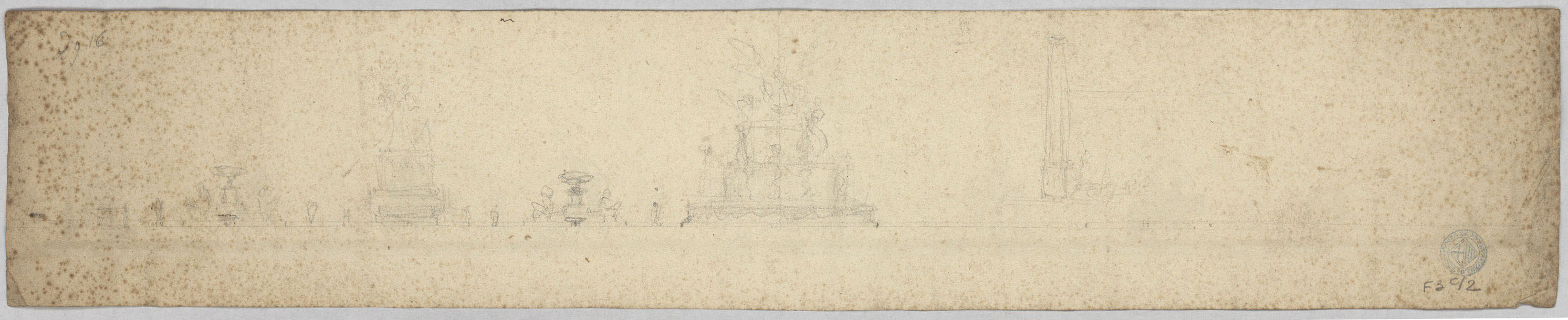image for: Damià Campeny - Projecte de triomf de taula (anvers) / Esbós de triomf de taula (revers) - Cap a 1804-1806 [1]