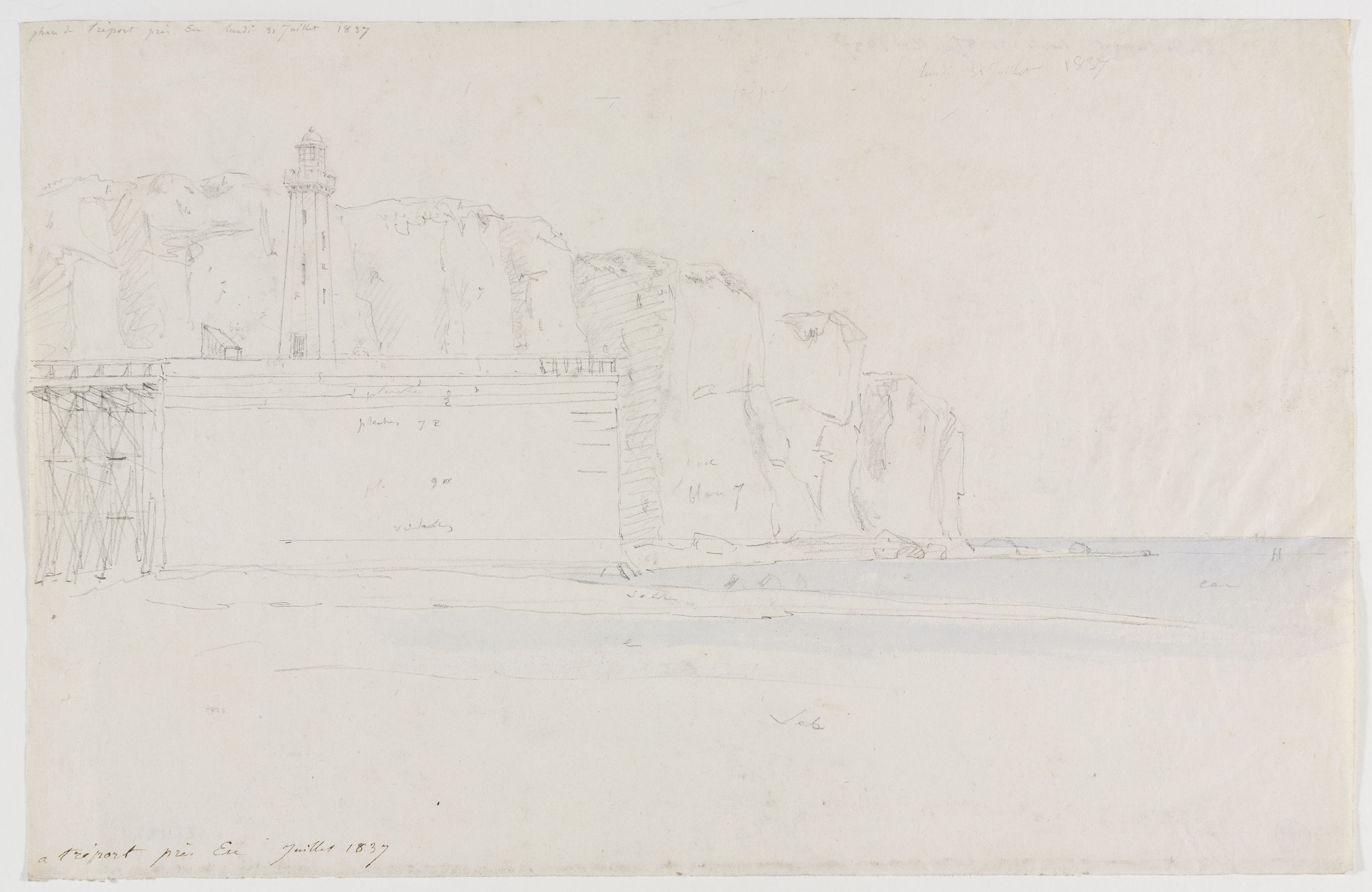image for: Adolphe Hedwige Alphonse Delamare - Far de Le Tréport - Dilluns 31 de juliol de 1837