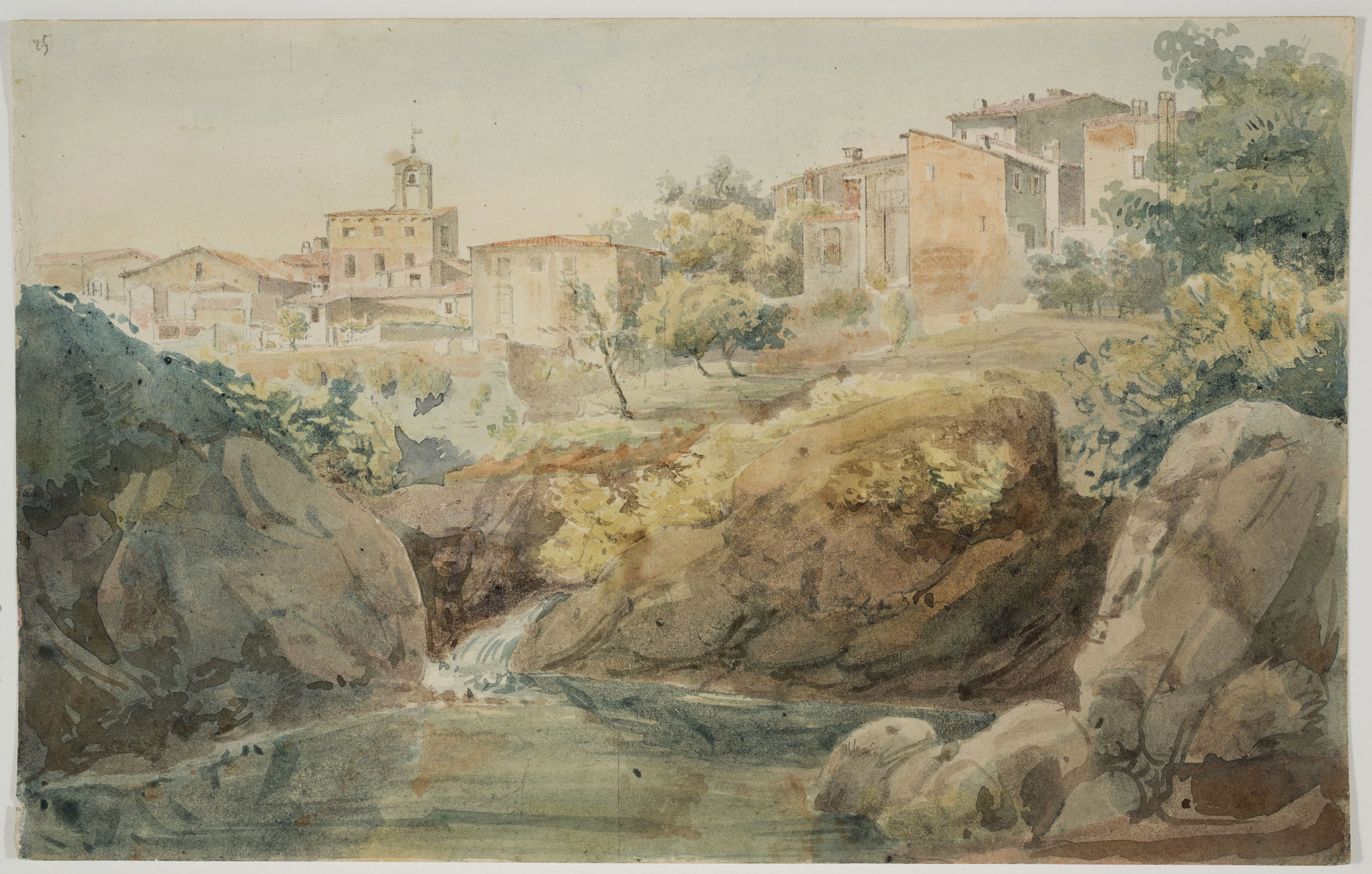 image for: Adolphe Hedwige Alphonse Delamare - Vista de Caldes de Montbui - Dijous 21 de juny de 1827