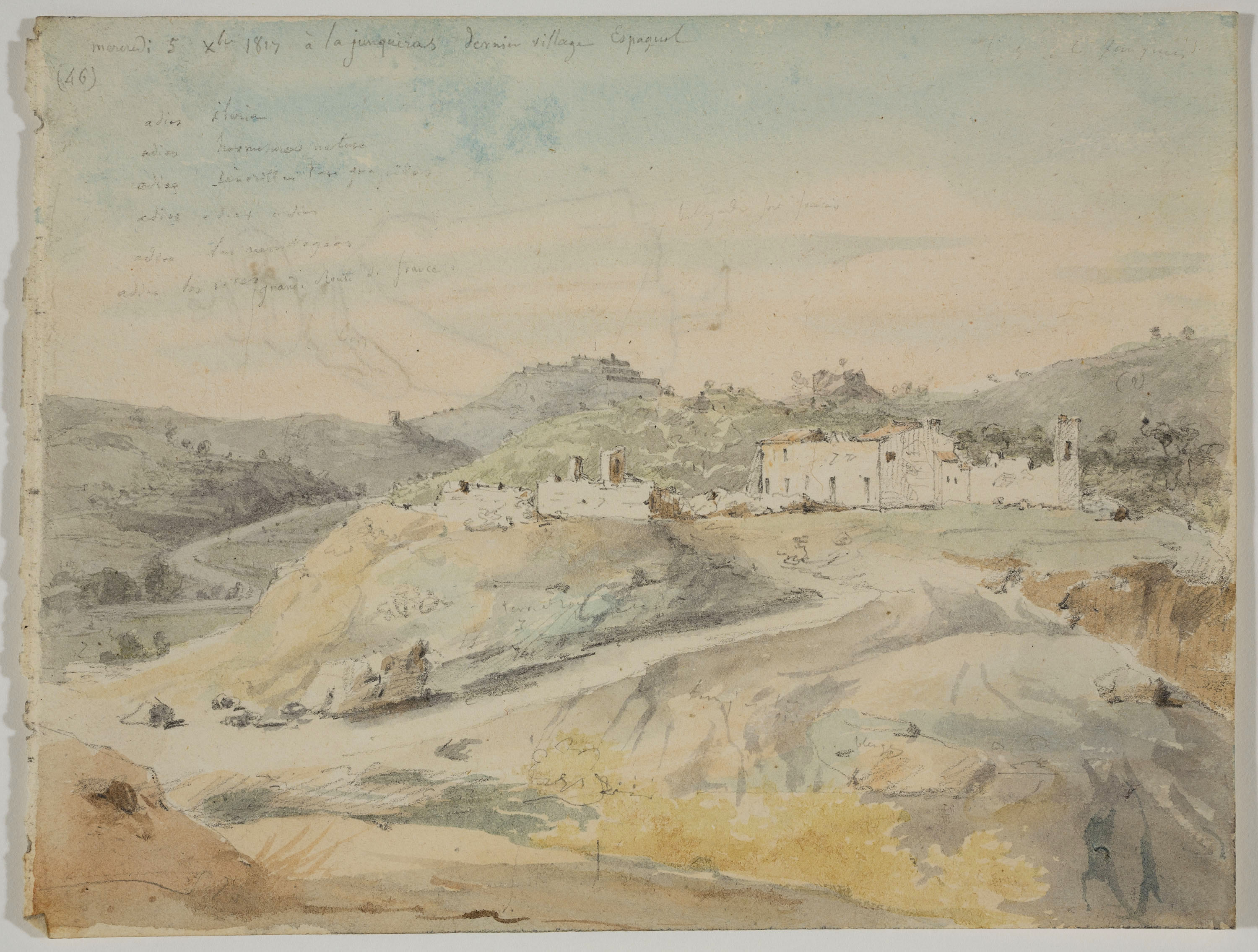 image for: Adolphe Hedwige Alphonse Delamare - Vista de la Jonquera (anvers) / Figura d'esquena (revers) - 1827