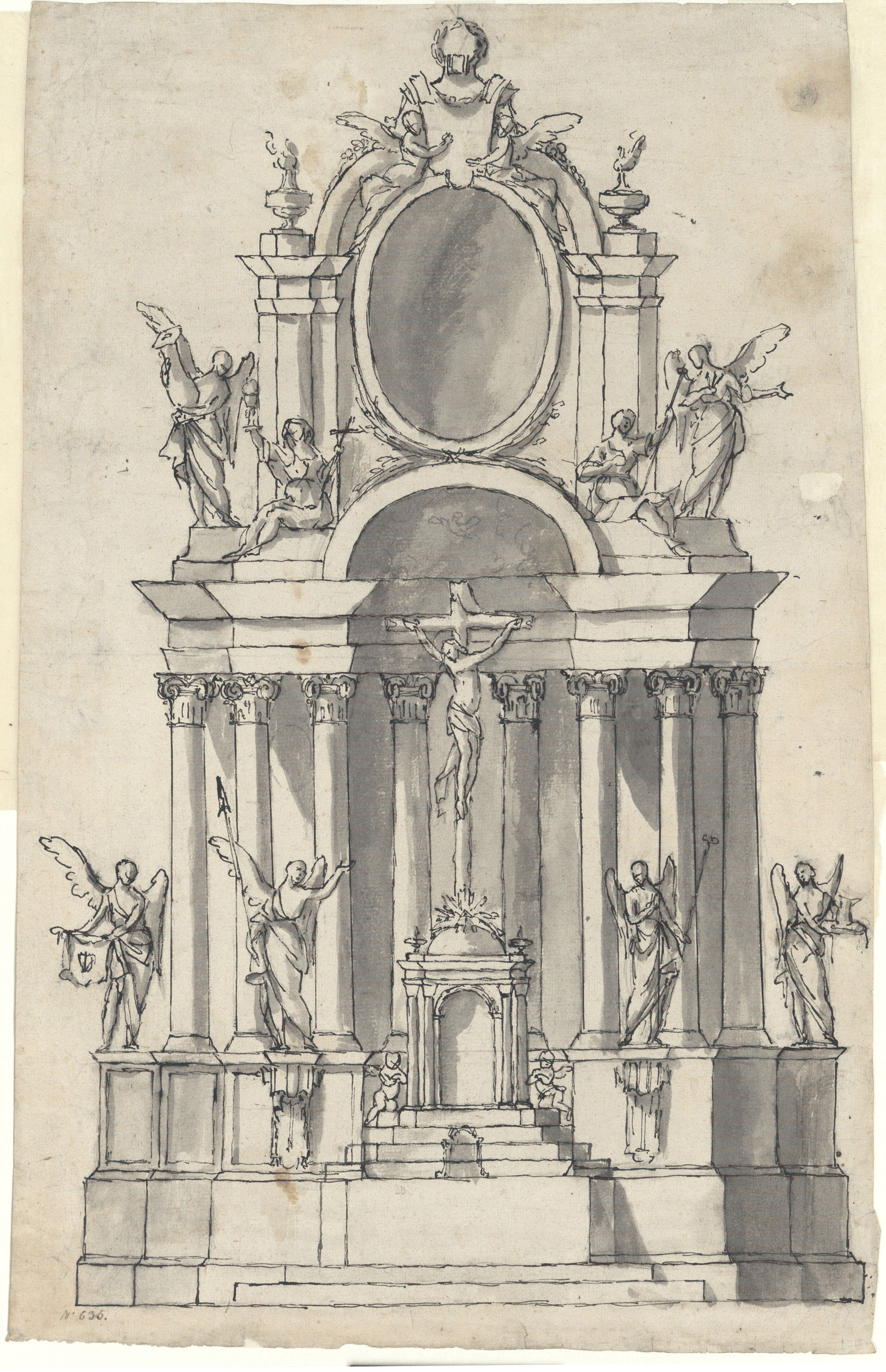 Nicolau Traver - Projecte de retaule de l'església de Sant Felip Neri de Barcelona - 1807 image for: Nicolau Traver - Projecte de retaule de l'església de Sant Felip Neri de Barcelona - 1807