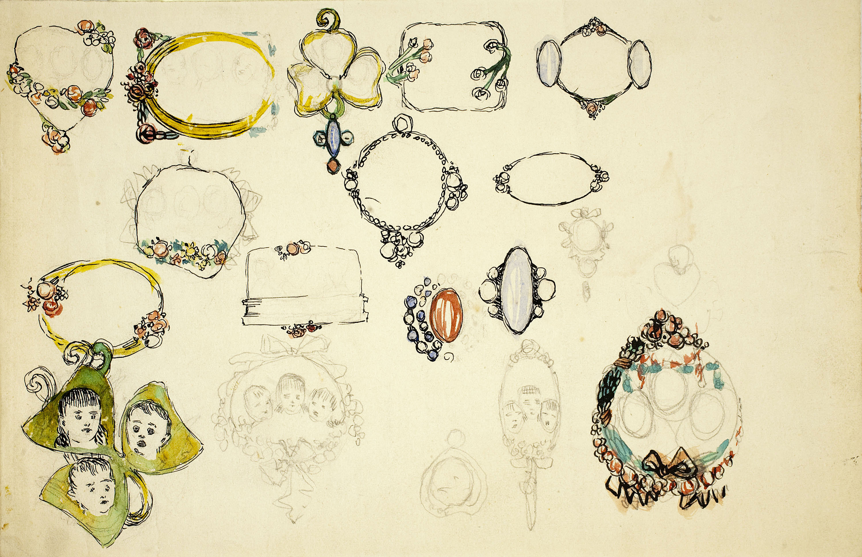 Ismael Smith - Projectes de penjolls i anells - Cap a 1906-1908 image for: Ismael Smith - Projectes de penjolls i anells - Cap a 1906-1908