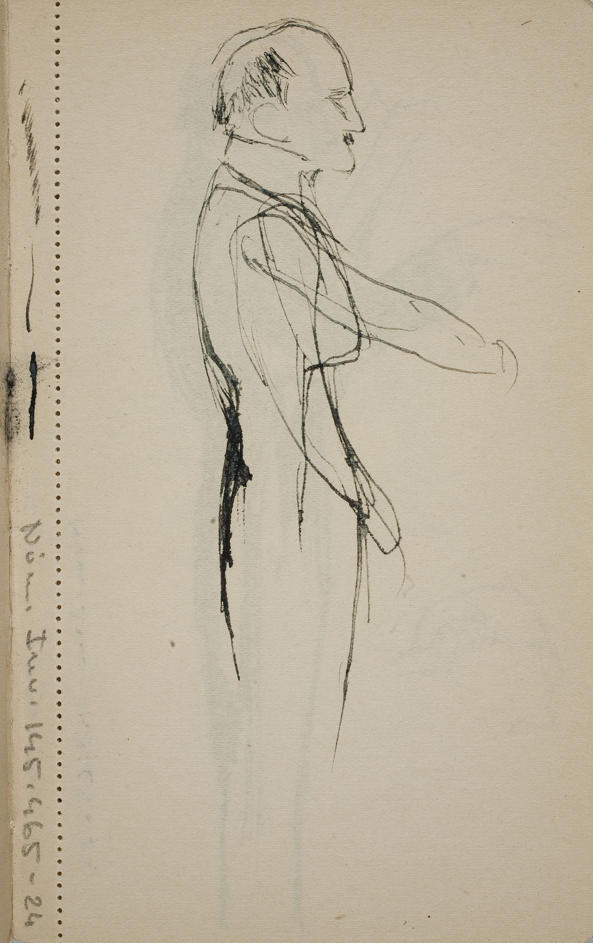 image for: Ismael Smith - Figura masculina de perfil - Cap a 1911-1913