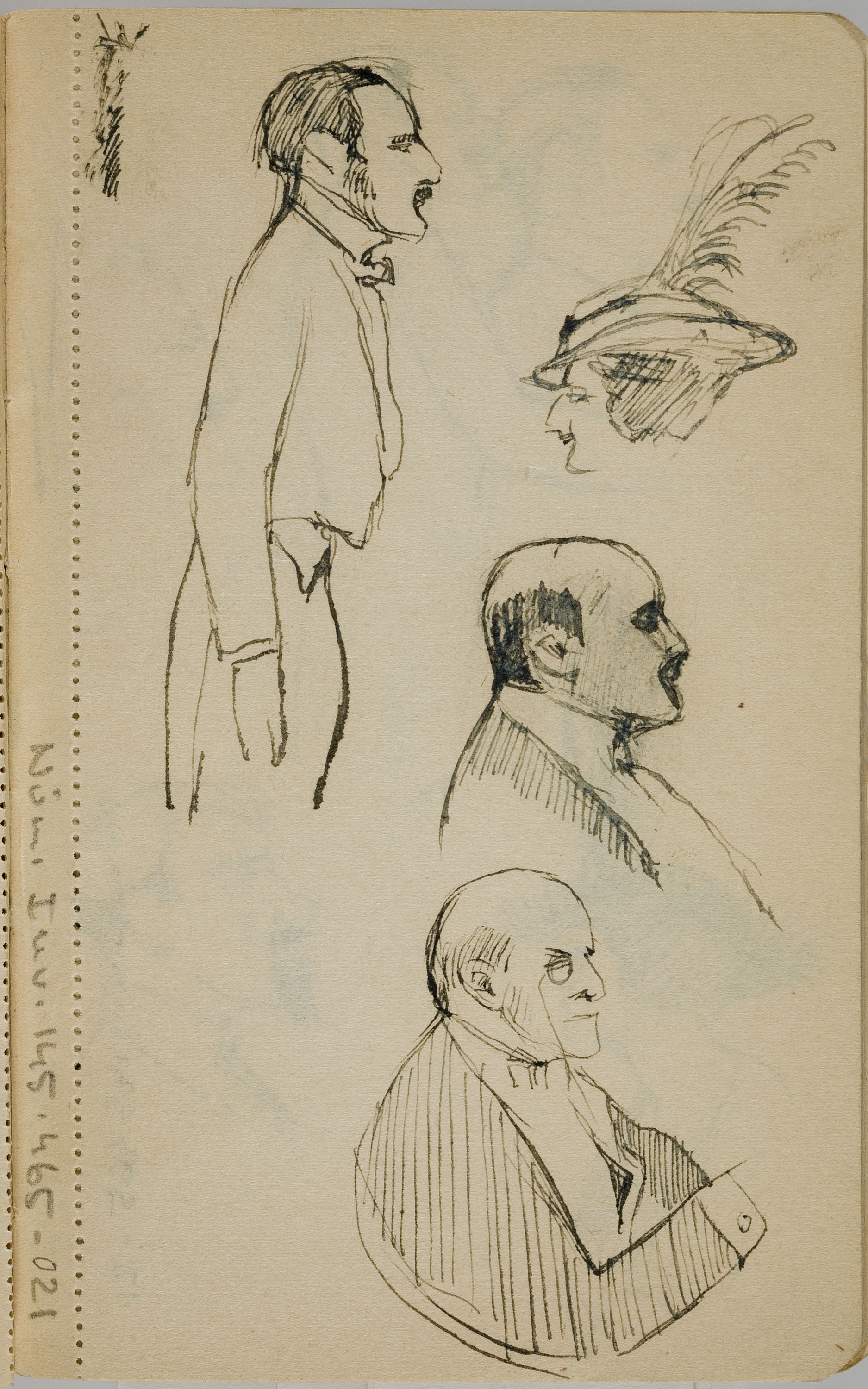 image for: Ismael Smith - Estudi de figures de perfil - Cap a 1911-1913