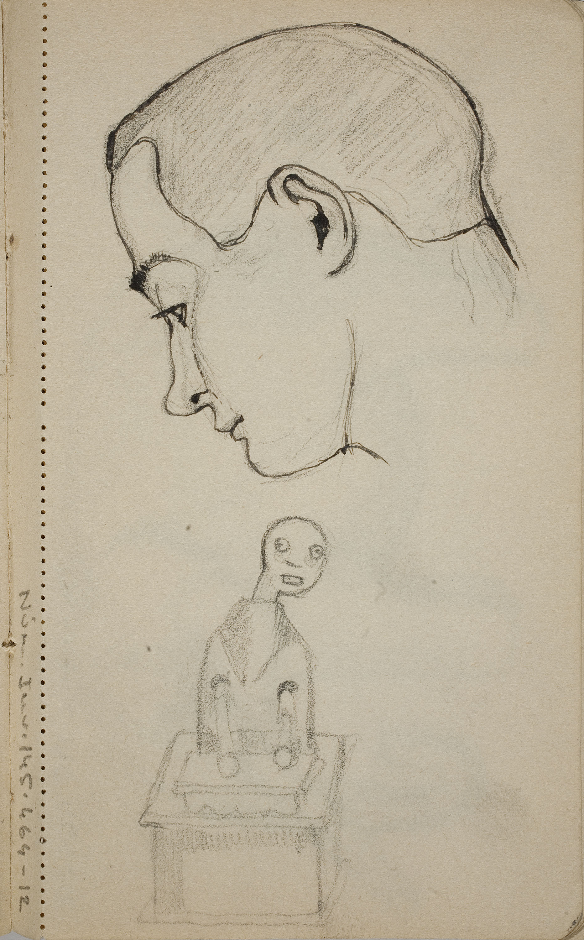 image for: Ismael Smith - Rostre masculí i figura esquemàtica - Cap a 1912