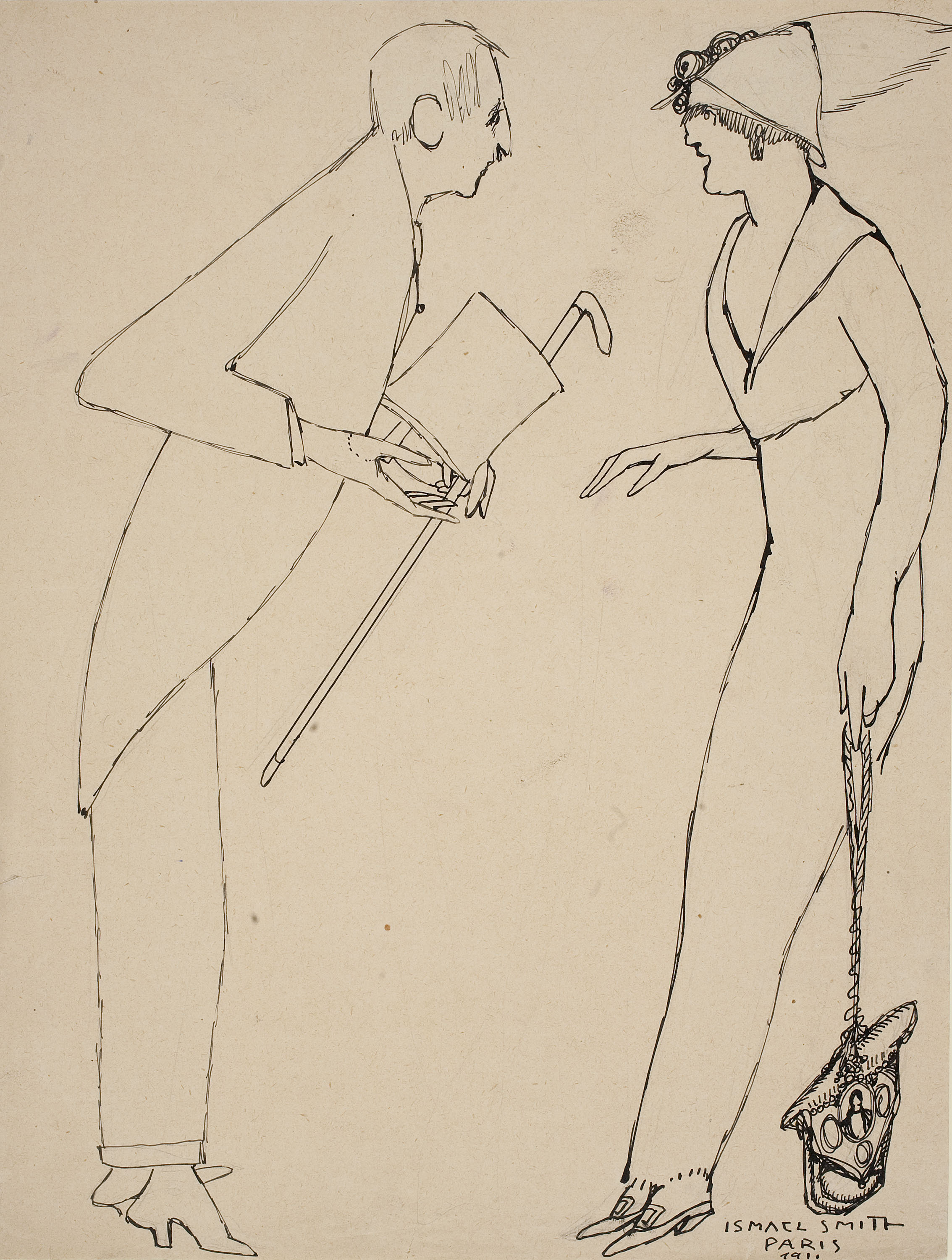 image for: Ismael Smith - Cavaller saludant una dama - 1911