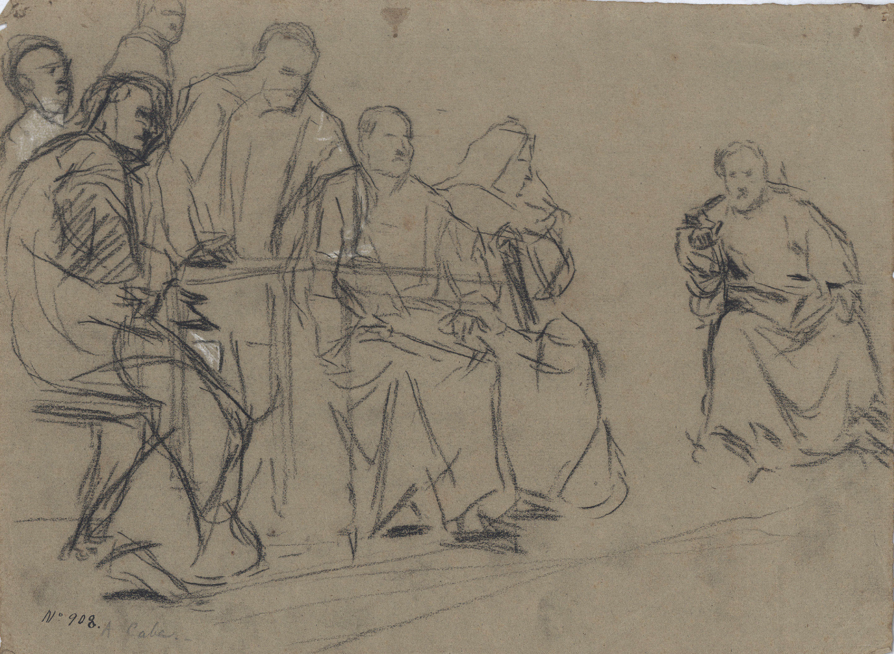 image for: Antoni Caba - Estudi per a la pintura «Penediment de Judes» - Cap a 1874