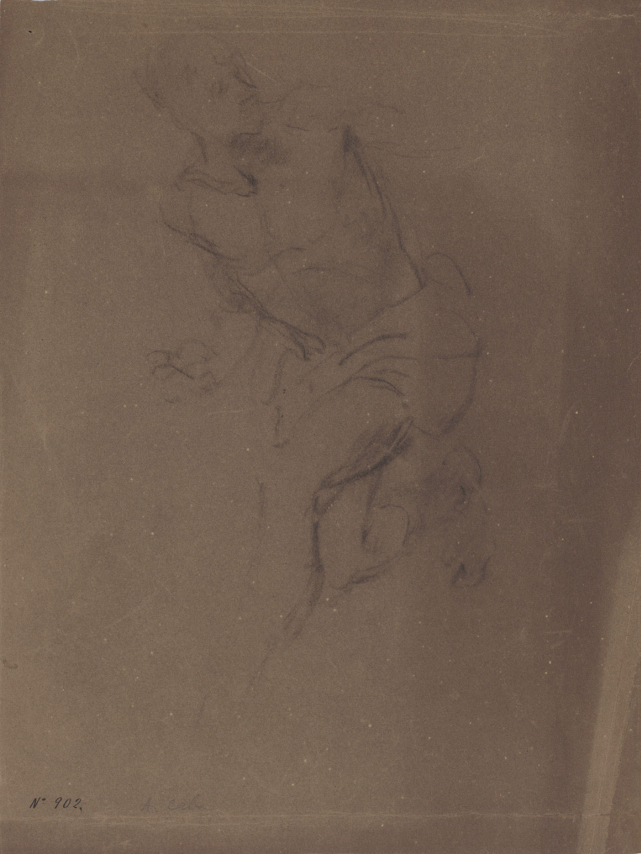 image for: Antoni Caba - Estudi de figura masculina per a la pintura «La Pau» - Cap a 1876