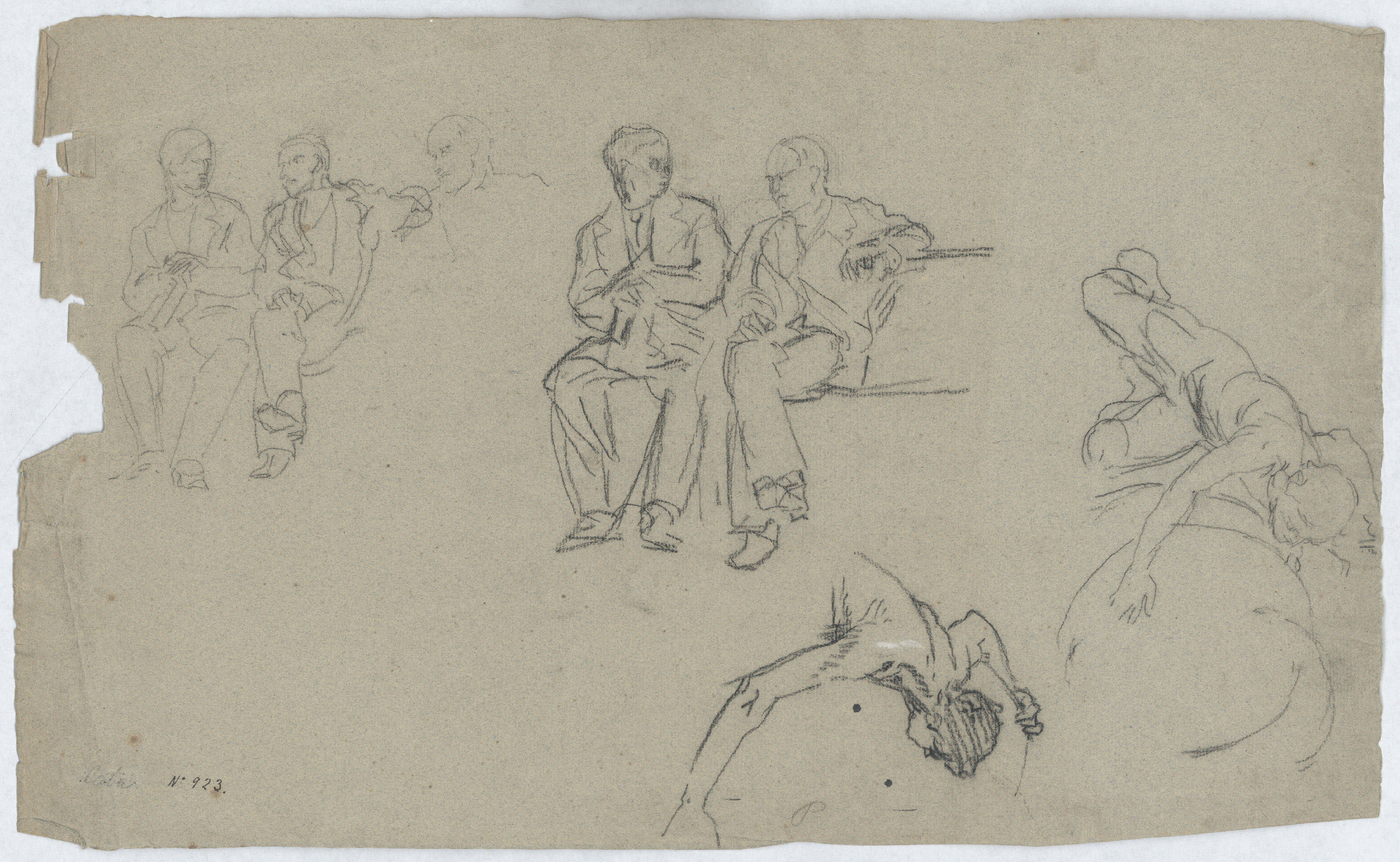 image for: Antoni Caba - Estudi de figures per a la pintura «La Pau» - Cap a 1876