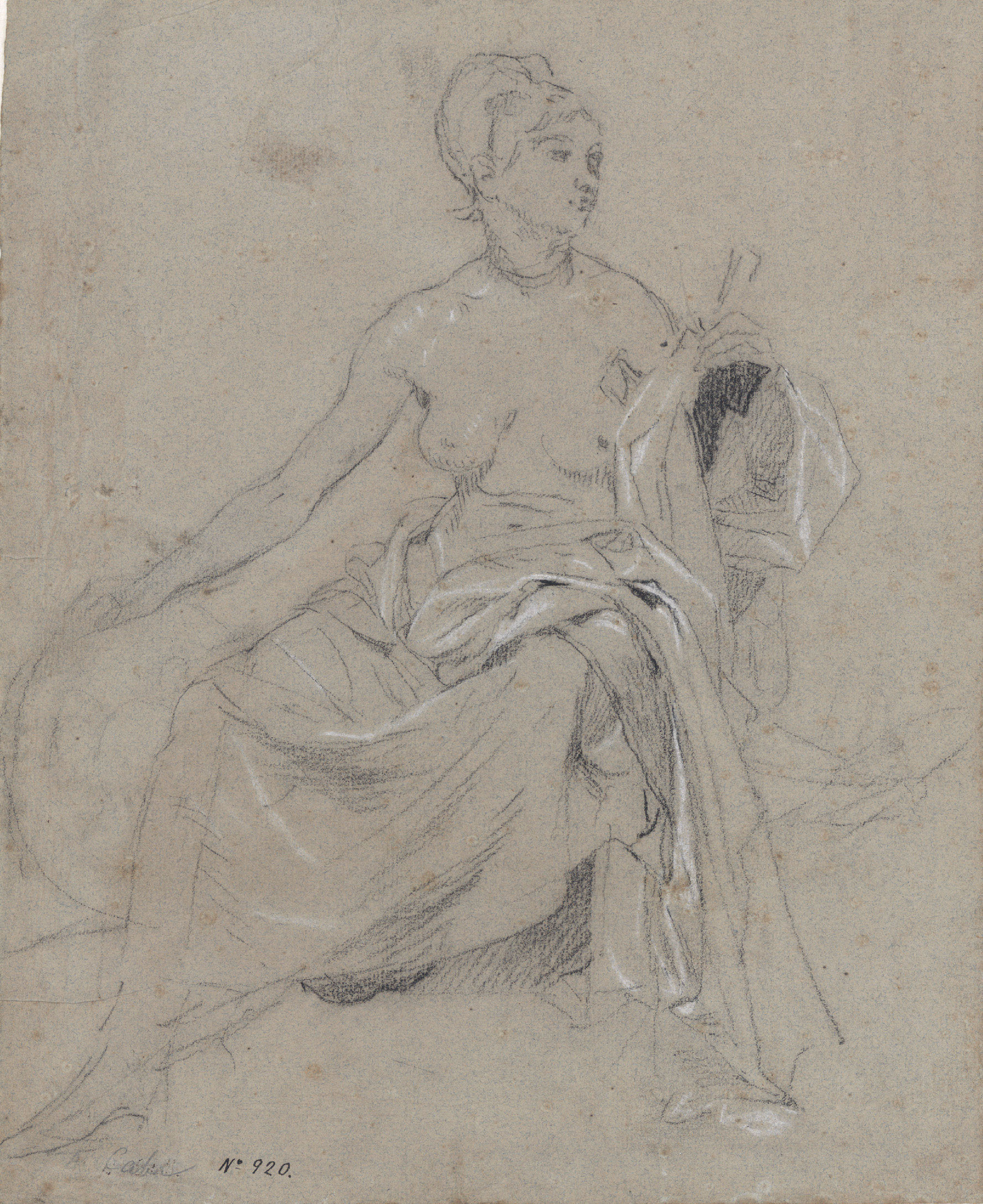 image for: Antoni Caba - Estudi de figura per a la pintura «La Pau» - Cap a 1876