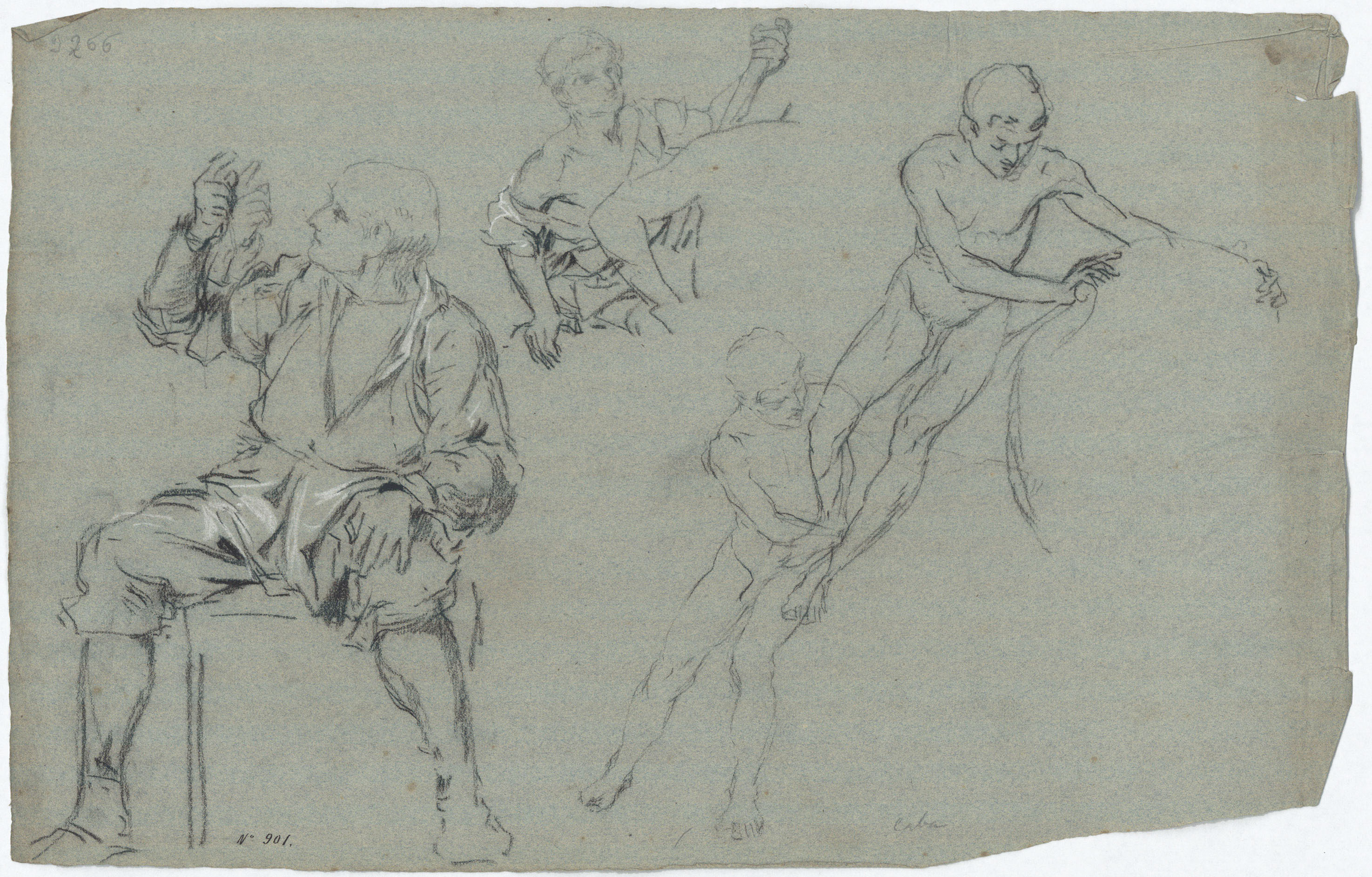 image for: Antoni Caba - Estudi de figures al·legòriques per a la pintura «La Pau» - Cap a 1876