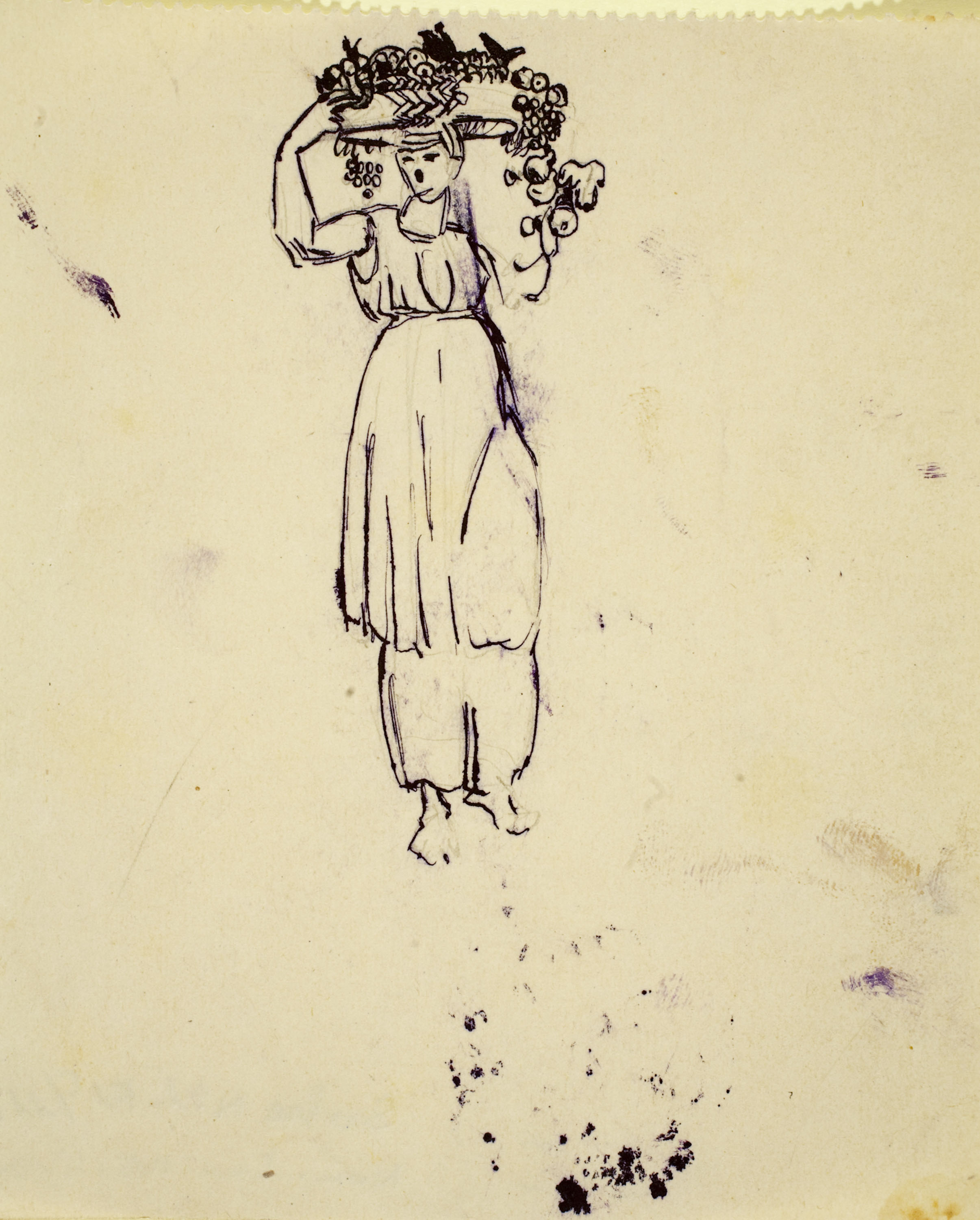 image for: Ismael Smith - Dona amb cistell de raïm - Cap a 1905-1915
