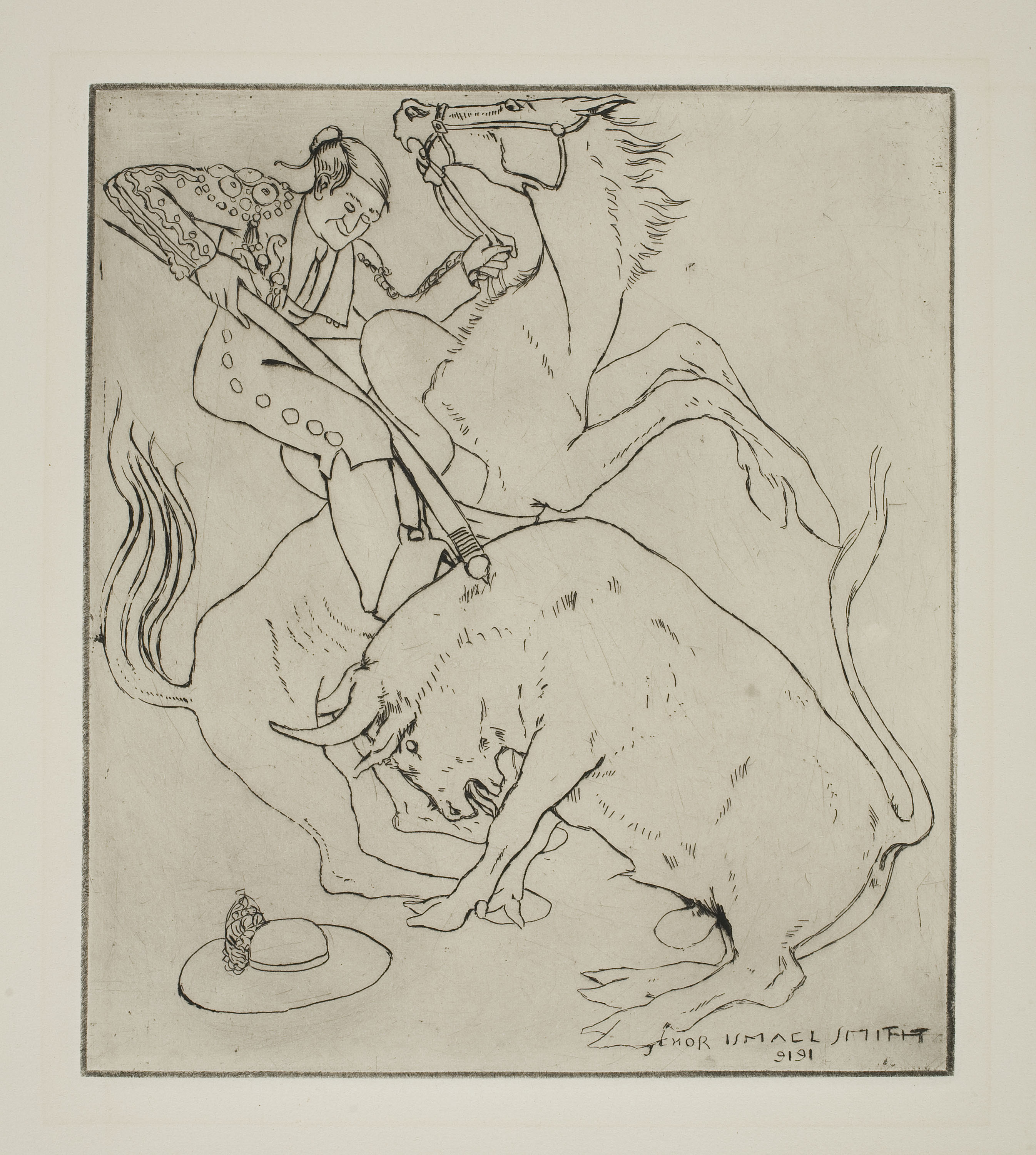 image for: Ismael Smith - The first goad. Bull fight - 1919