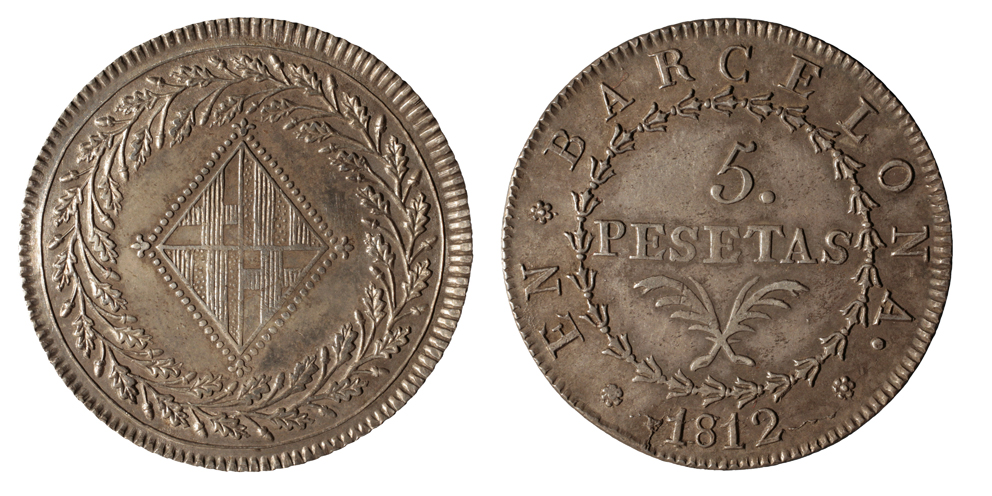 image for: Ocupació francesa - 5 pessetes - 1812