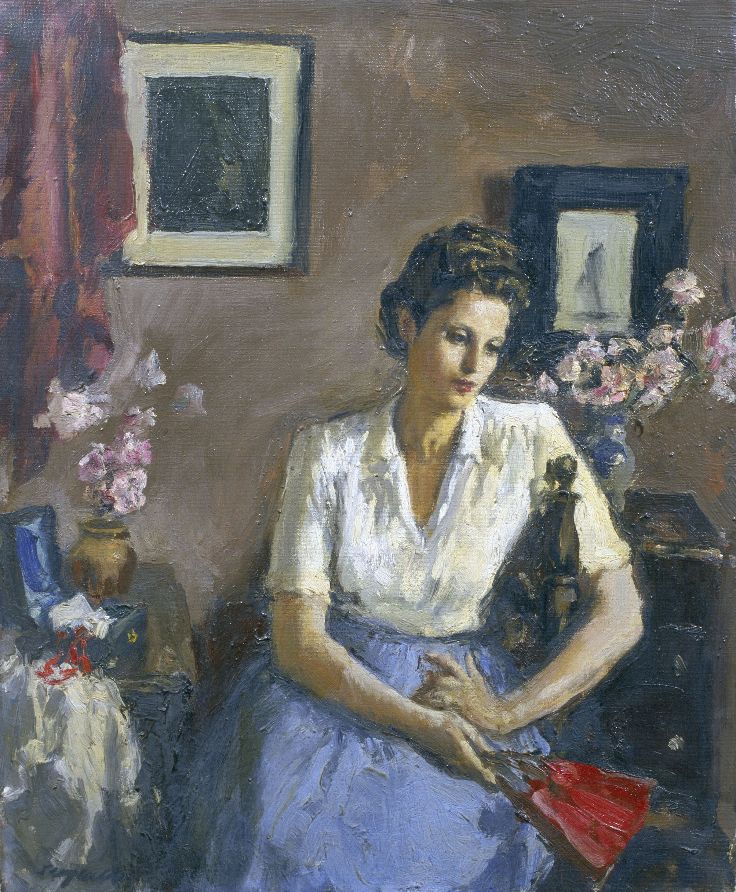 Alfred Sisquella - Antònia amb el ventall - Cap a 1950-1957 image for: Alfred Sisquella - Antònia amb el ventall - Cap a 1950-1957