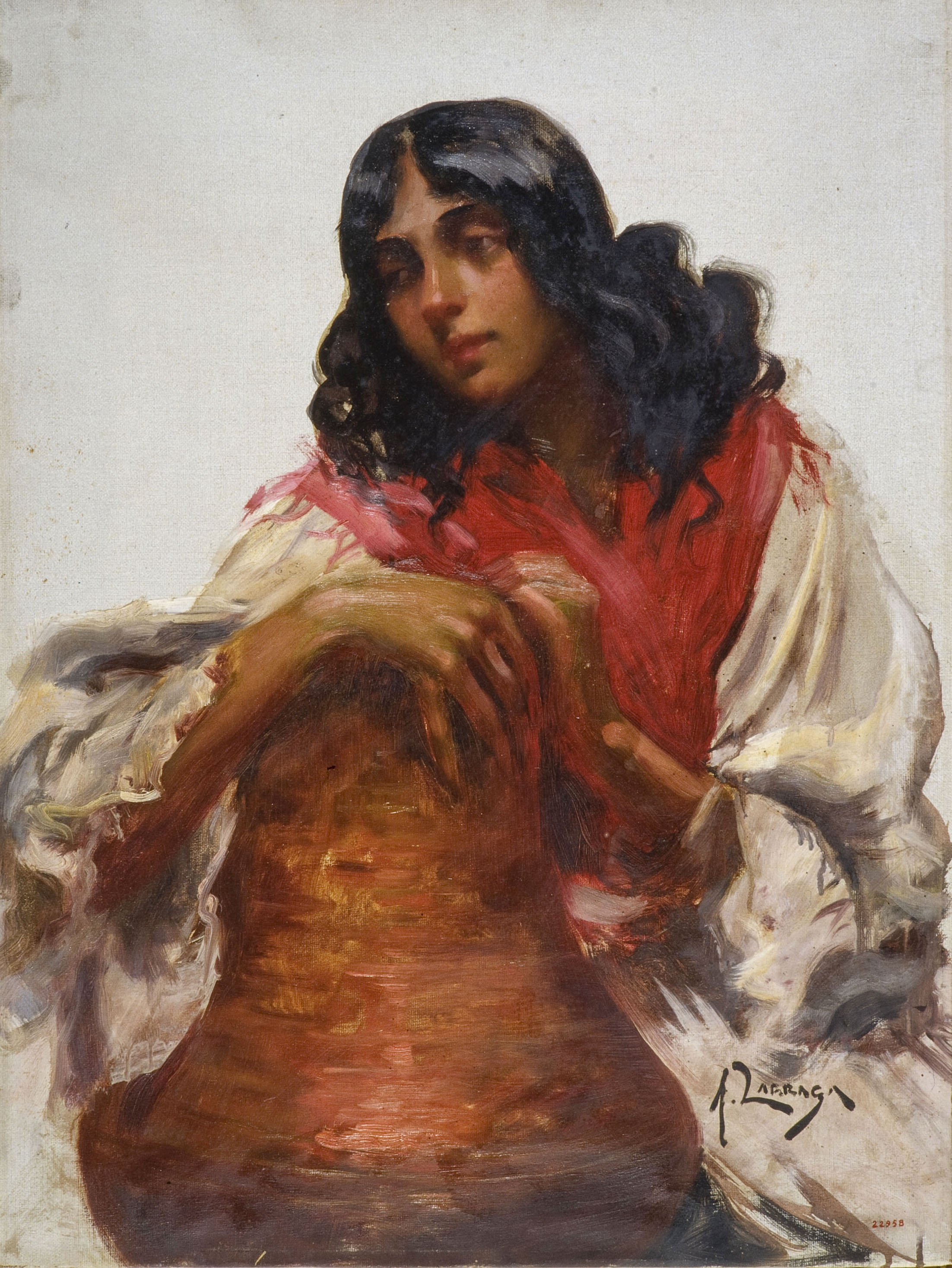 Andrés Larraga - Gitana jove - Cap a 1905-1920 image for: Andrés Larraga - Gitana jove - Cap a 1905-1920