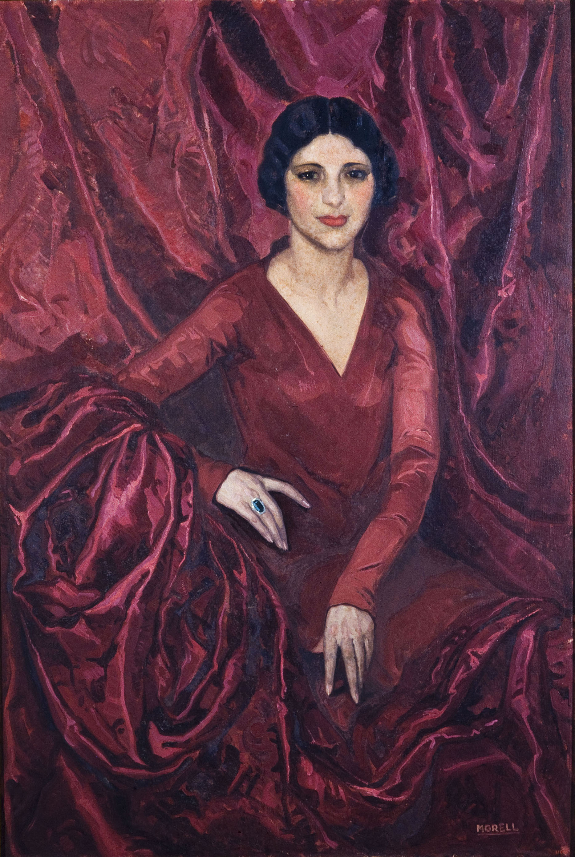 Josep Morell - Retrat en roig - Cap a 1929 image for: Josep Morell - Retrat en roig - Cap a 1929