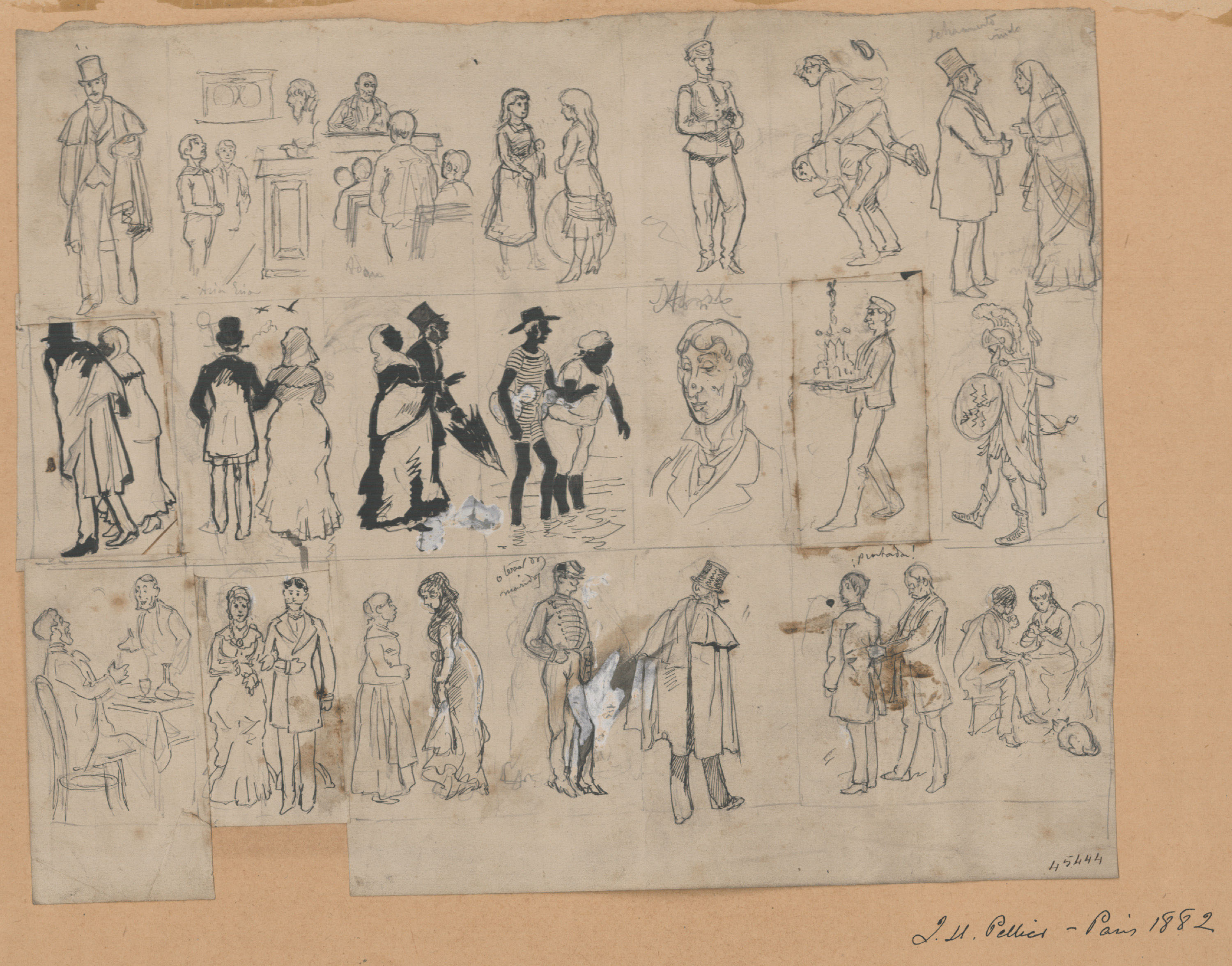 Josep Lluís Pellicer - Estudis d'il·lustració per a publicacions - 1882 image for: Josep Lluís Pellicer - Estudis d'il·lustració per a publicacions - 1882