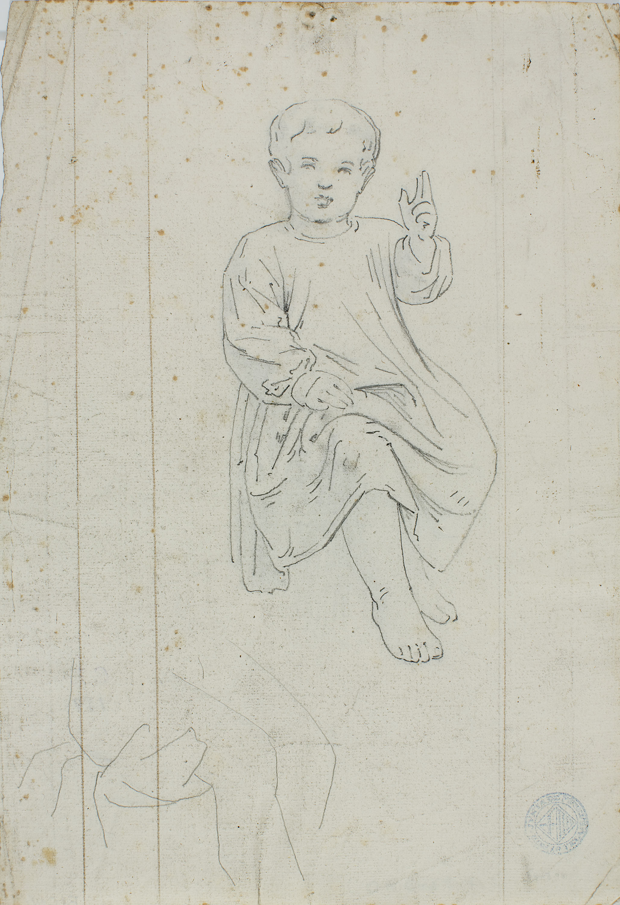 image for: Claudi Lorenzale - El nen Jesús beneint (anvers) / El nen Jesús beneint (revers) - Cap a 1850-1870 [1]